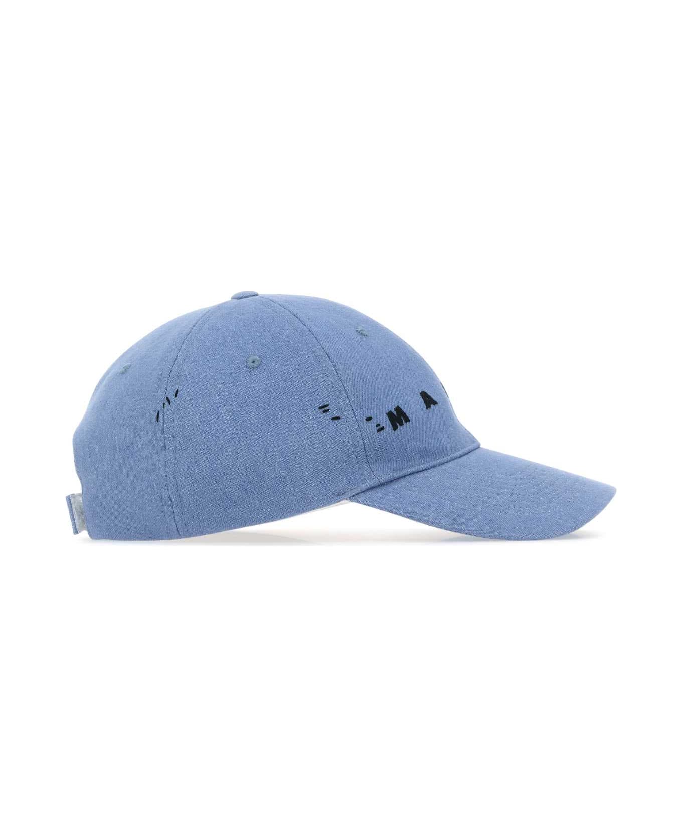 Marni Light Blue Cotton Baseball Hat - AZURE