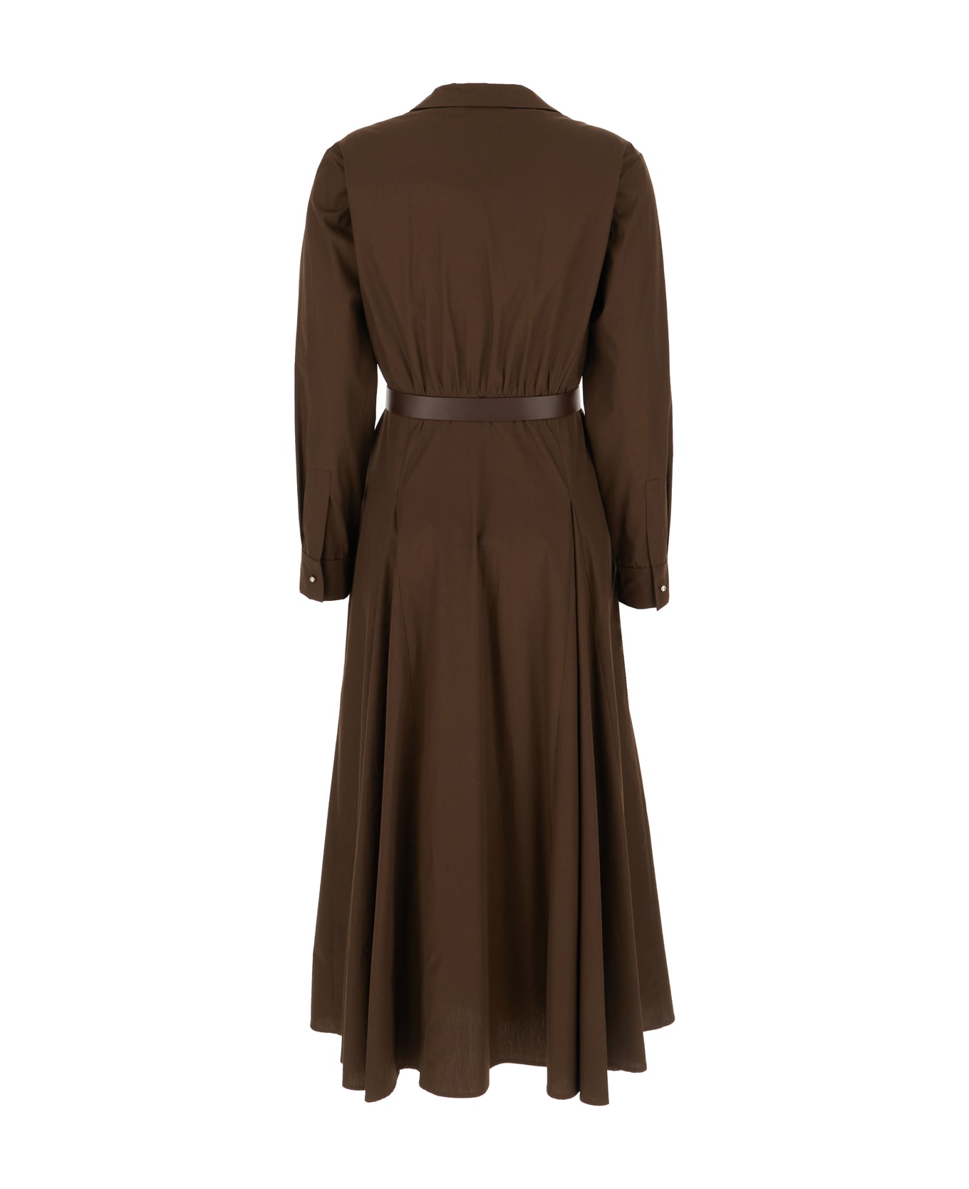 Max Mara Studio Chocolate Poplin Shirt Dress - Caffe