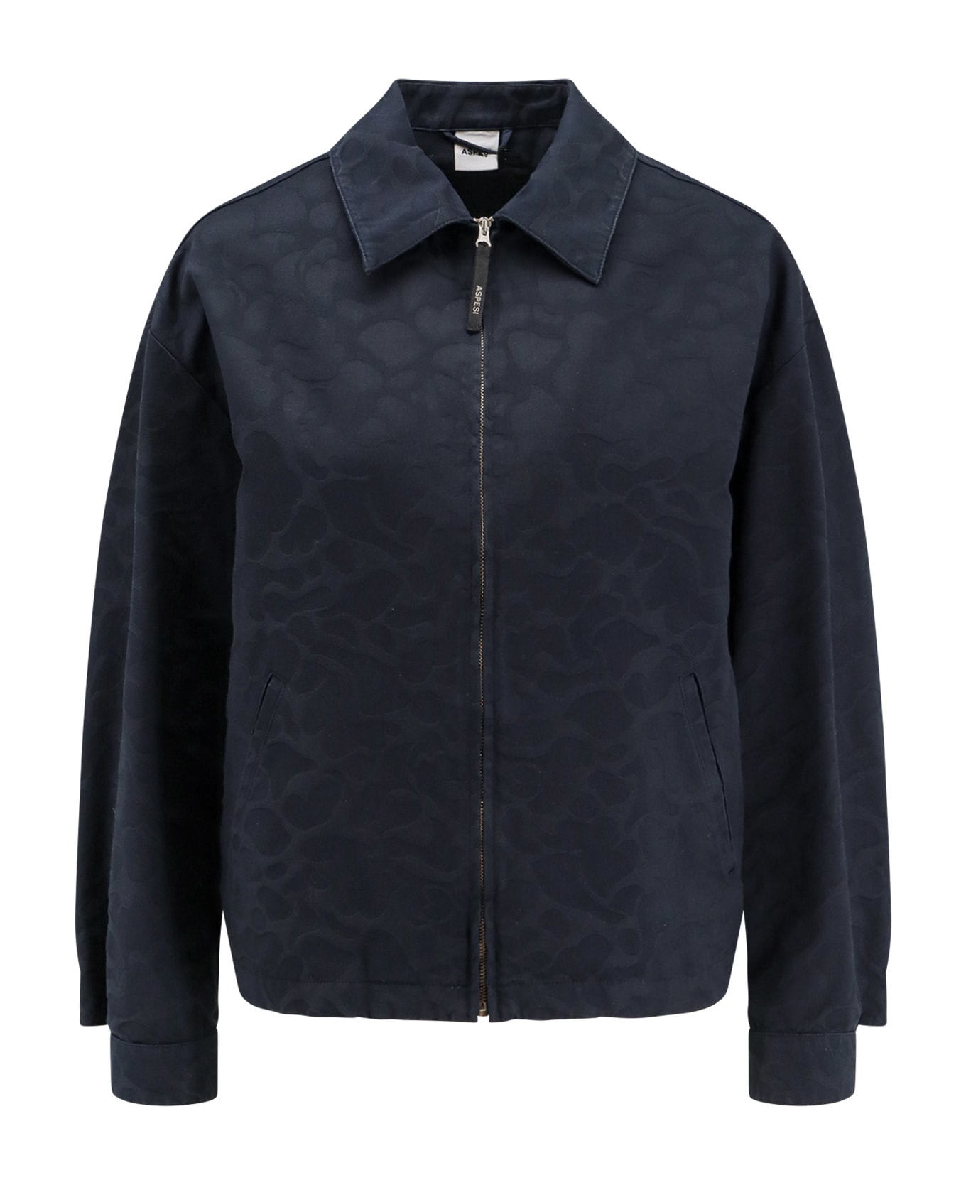 Aspesi Cotton Jacket With Jacquard Motif - Blue