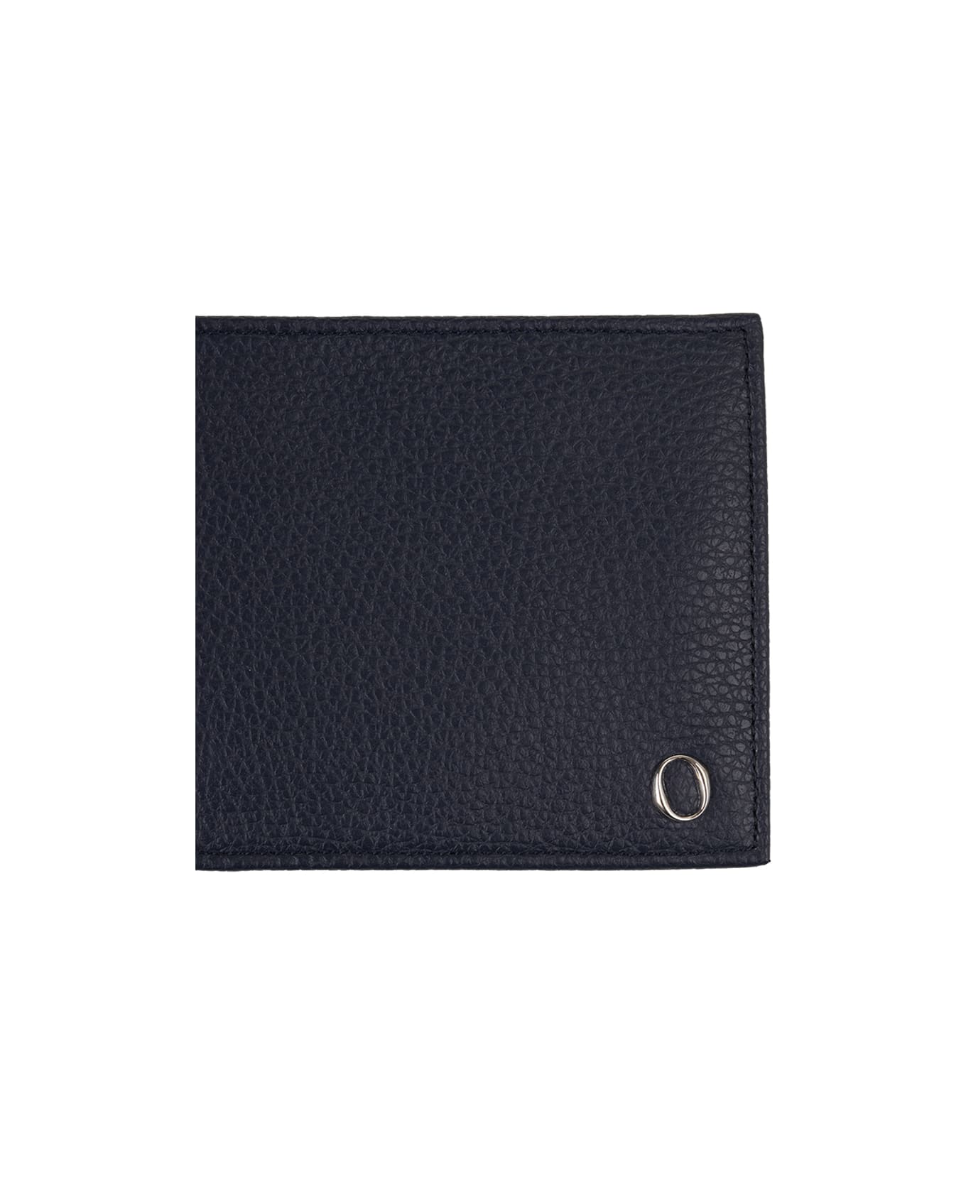 Orciani Navy Blue Micron Leather Wallet - Blue