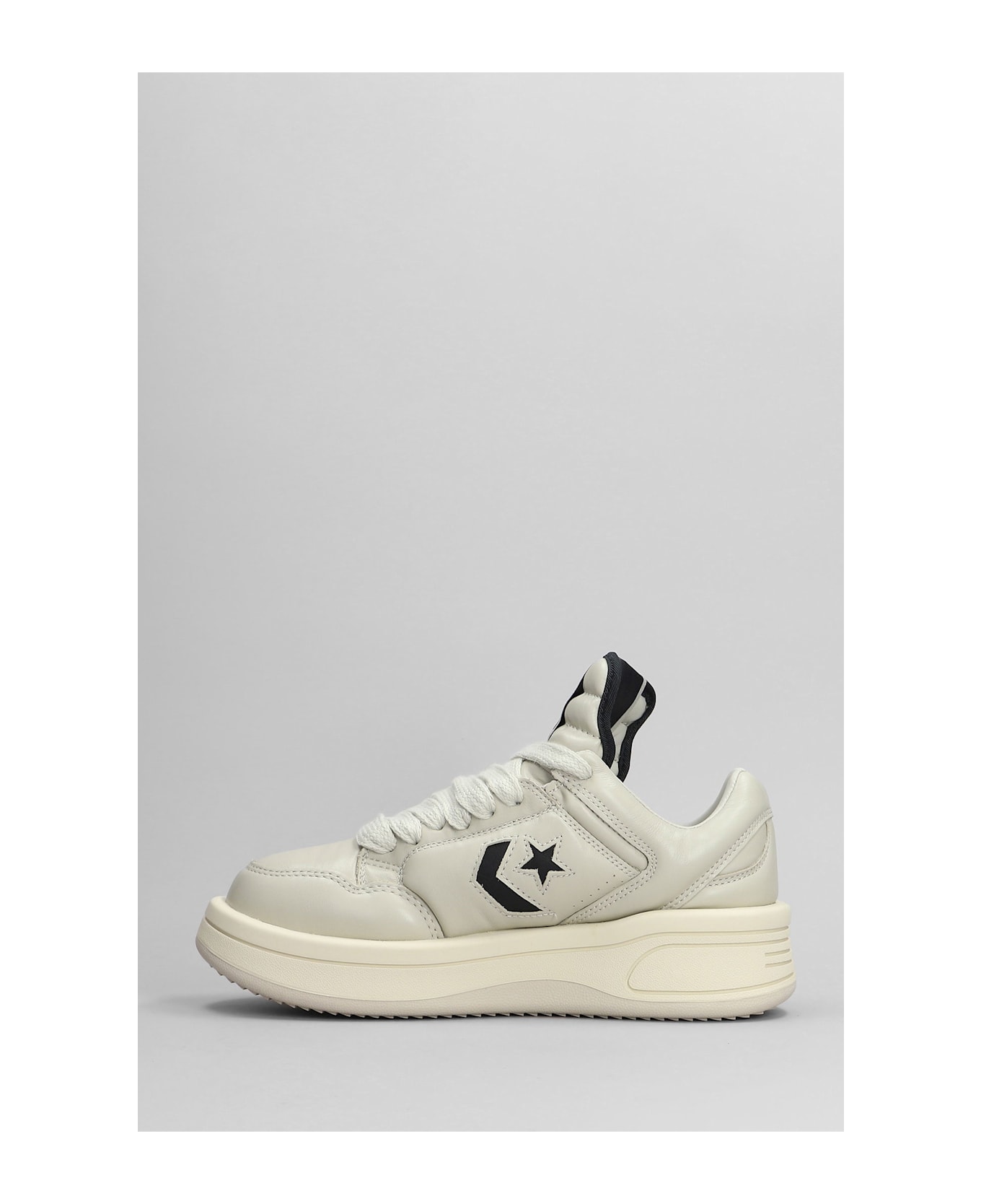 DRKSHDW Turbowpn Ox Sneakers In Grey Leather - grey