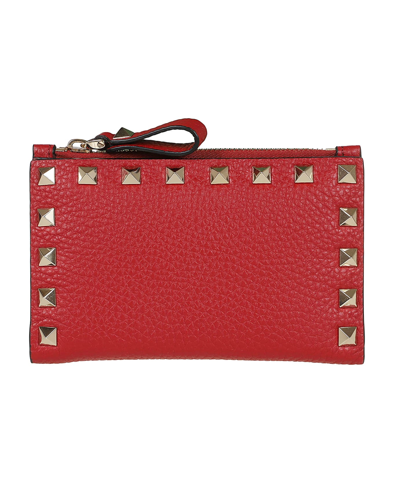 Valentino Garavani Coin Purse/card Case Rockstud - Ro Rosso V