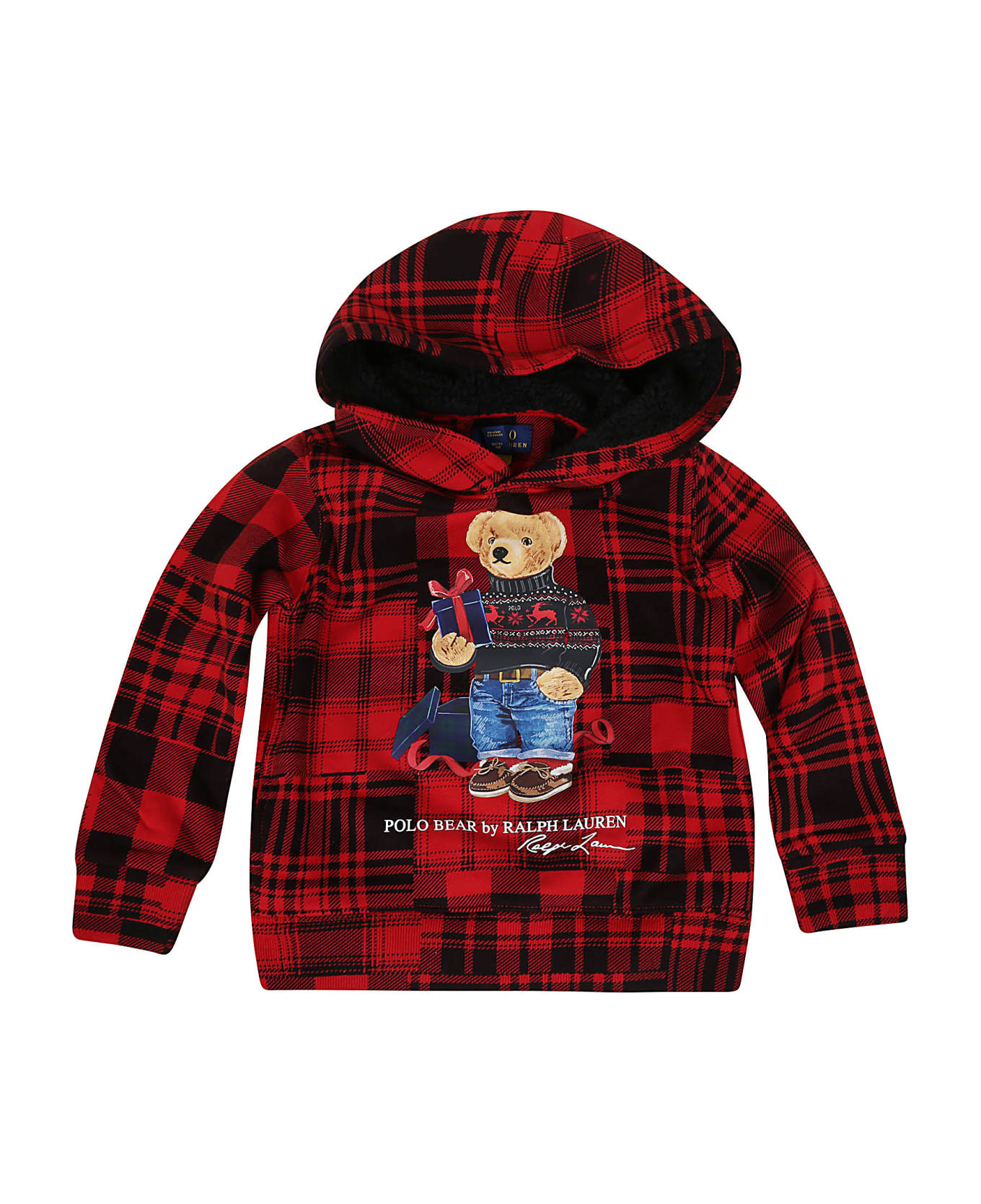 Ralph Lauren Lspohoodm13-knit Shirts Sweatshirt - Martn Red Multi Gift Bear