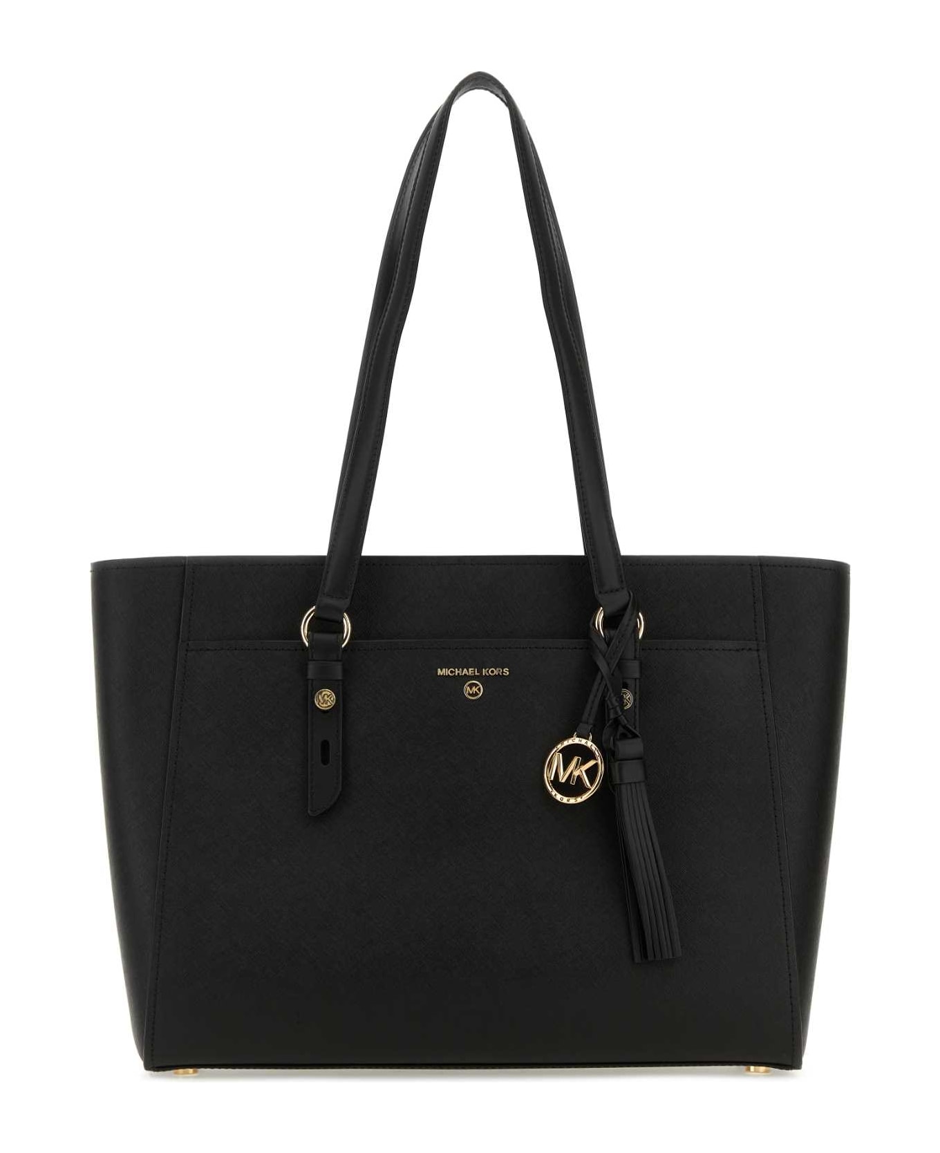 Michael Kors Black Leather Large Sullivan Shopping Bag - BLACK