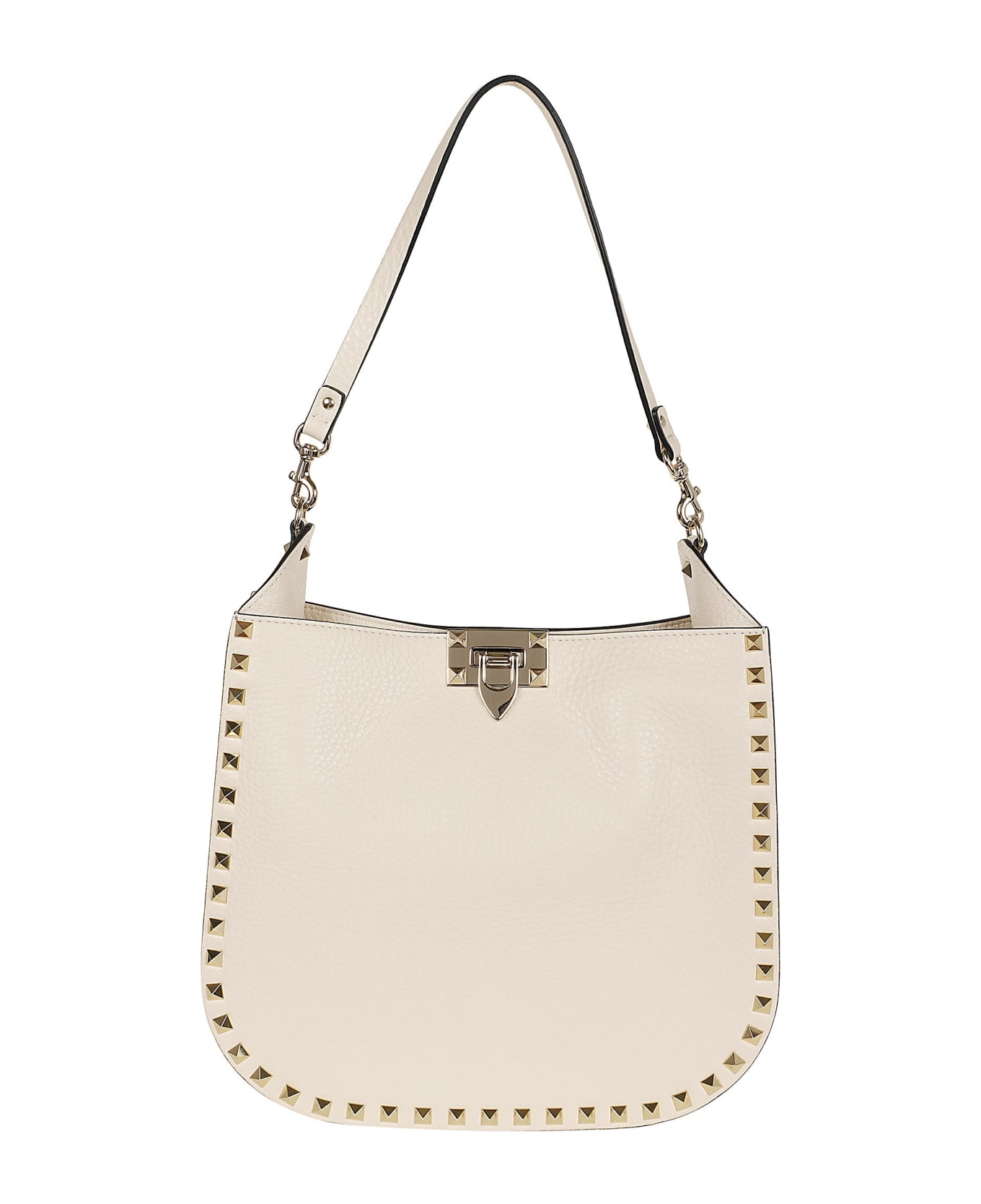 Valentino Garavani Hobo Bag Rockstud - Zfy Light Ivory Multicolor Beige