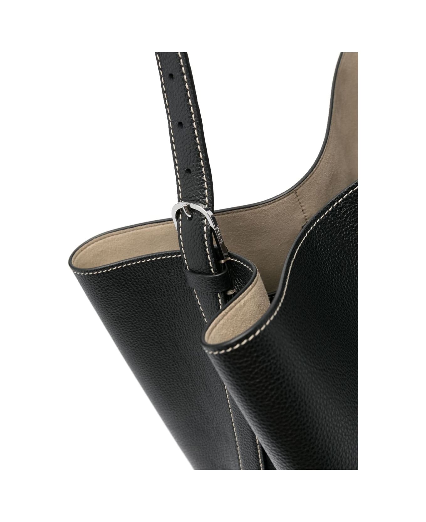 Totême Leather Belted Tote Bag - Black