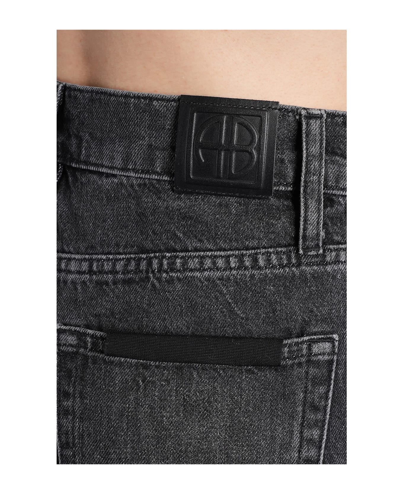 Anine Bing Brie Jeans In Black Cotton - black