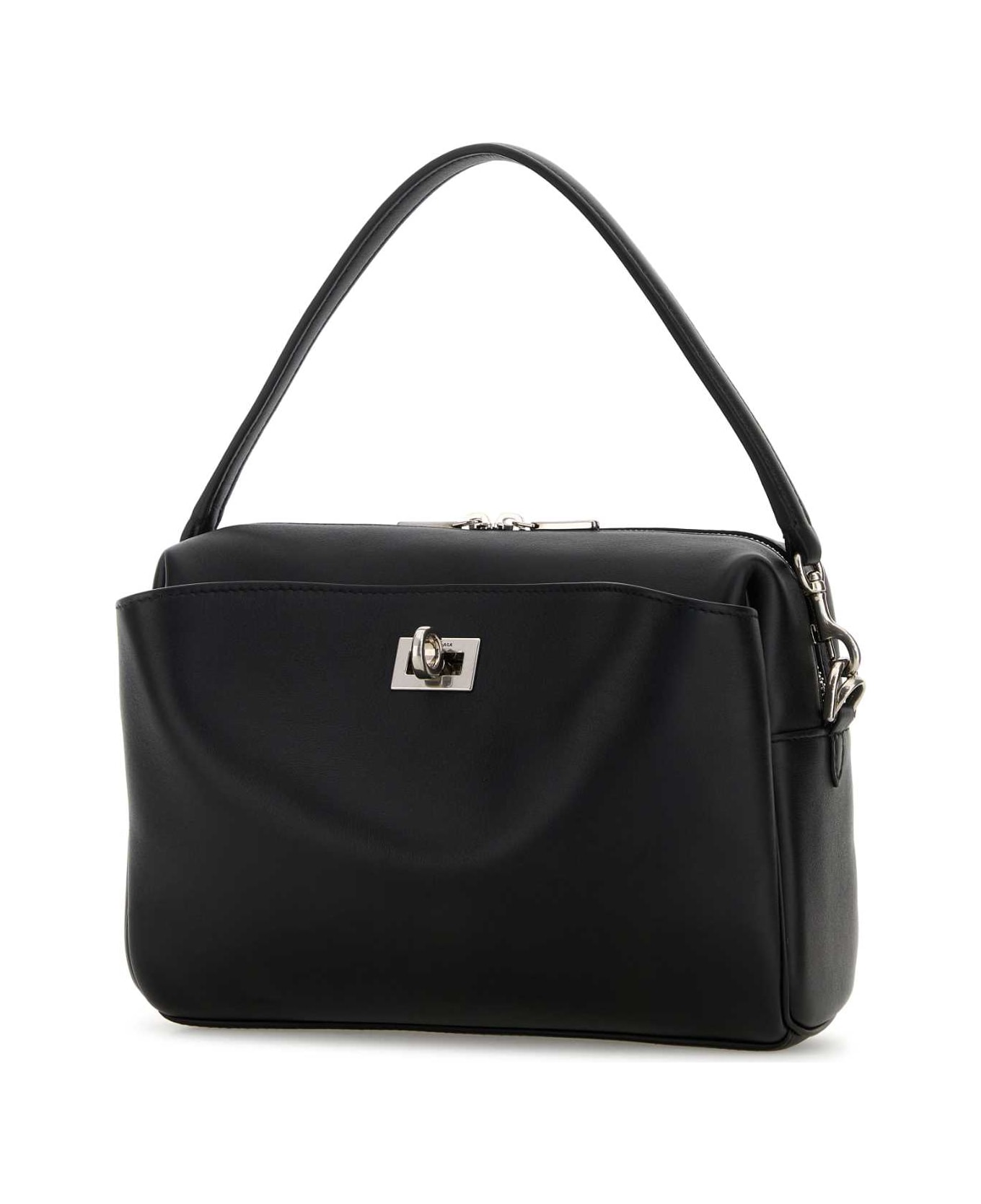 Balenciaga Black Leather Rodeo Handbag - Black