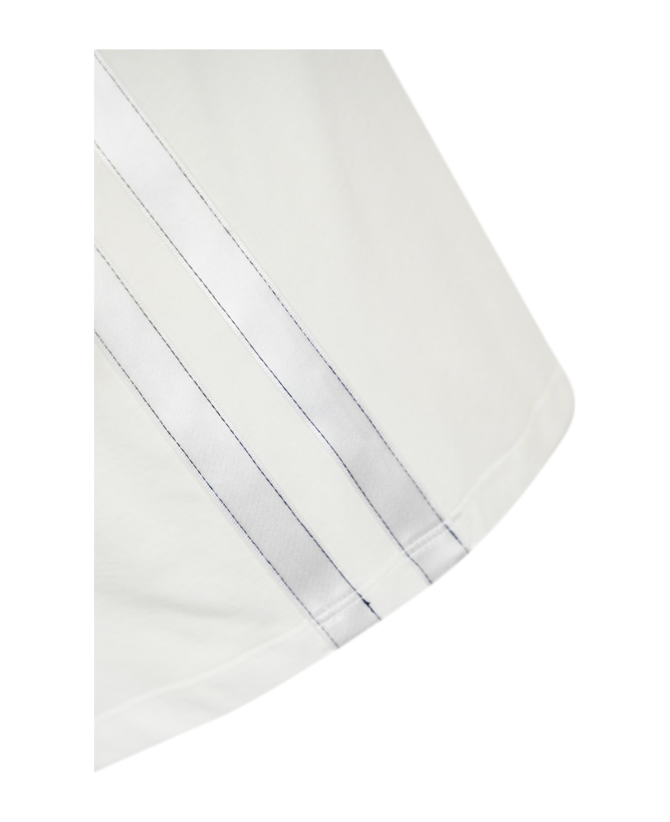 Elisabetta Franchi Jersey T-shirt With Print And Satin Bands - Gesso