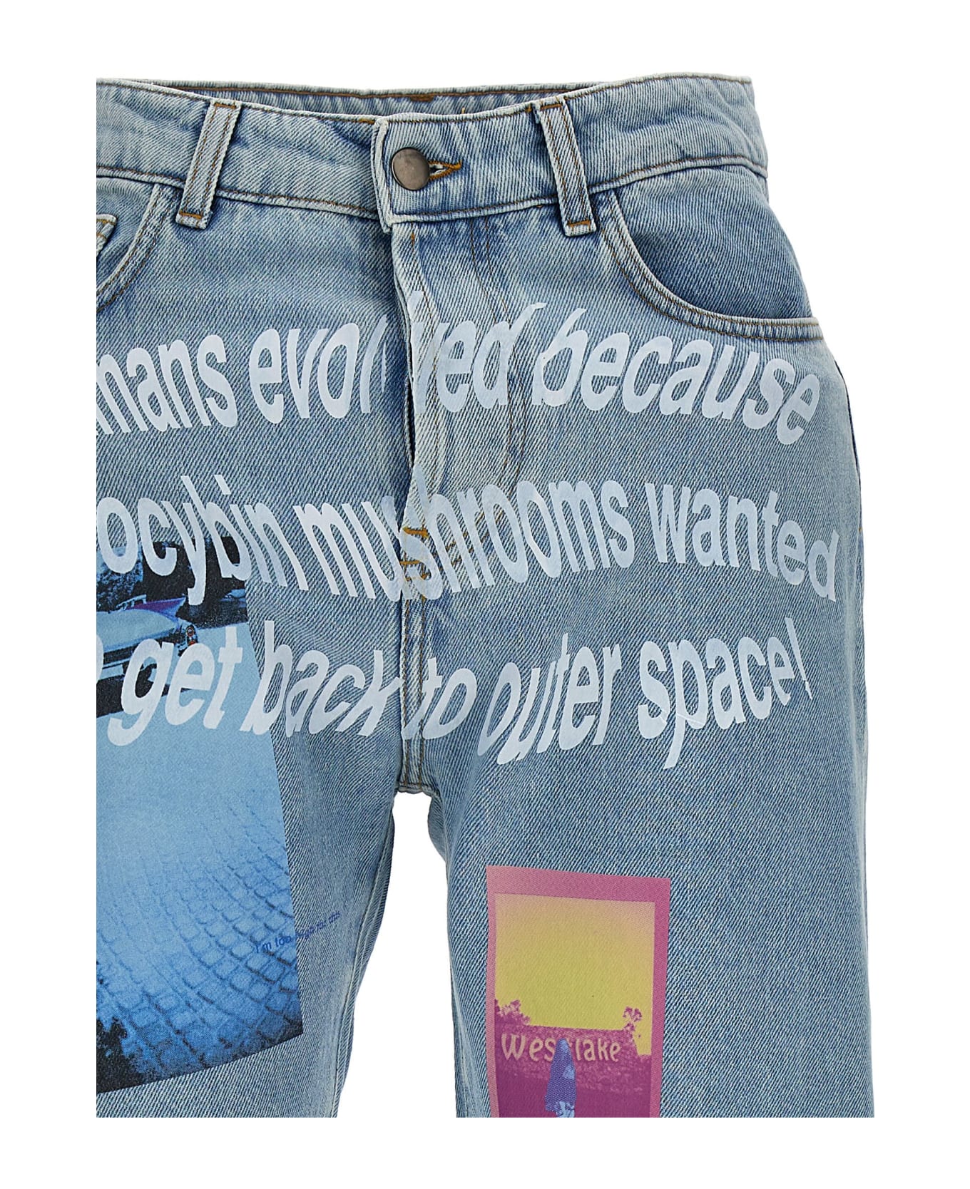 MSFTSrep Printed Jeans - Light Blue
