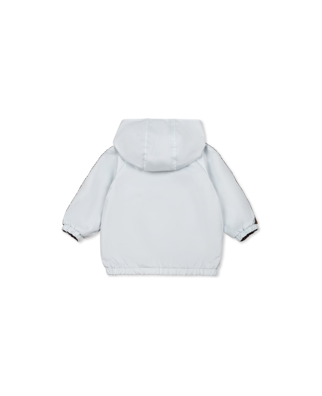 Fendi Light Blue Windbreaker Jacket For Baby Boy With Ff - Light Blue