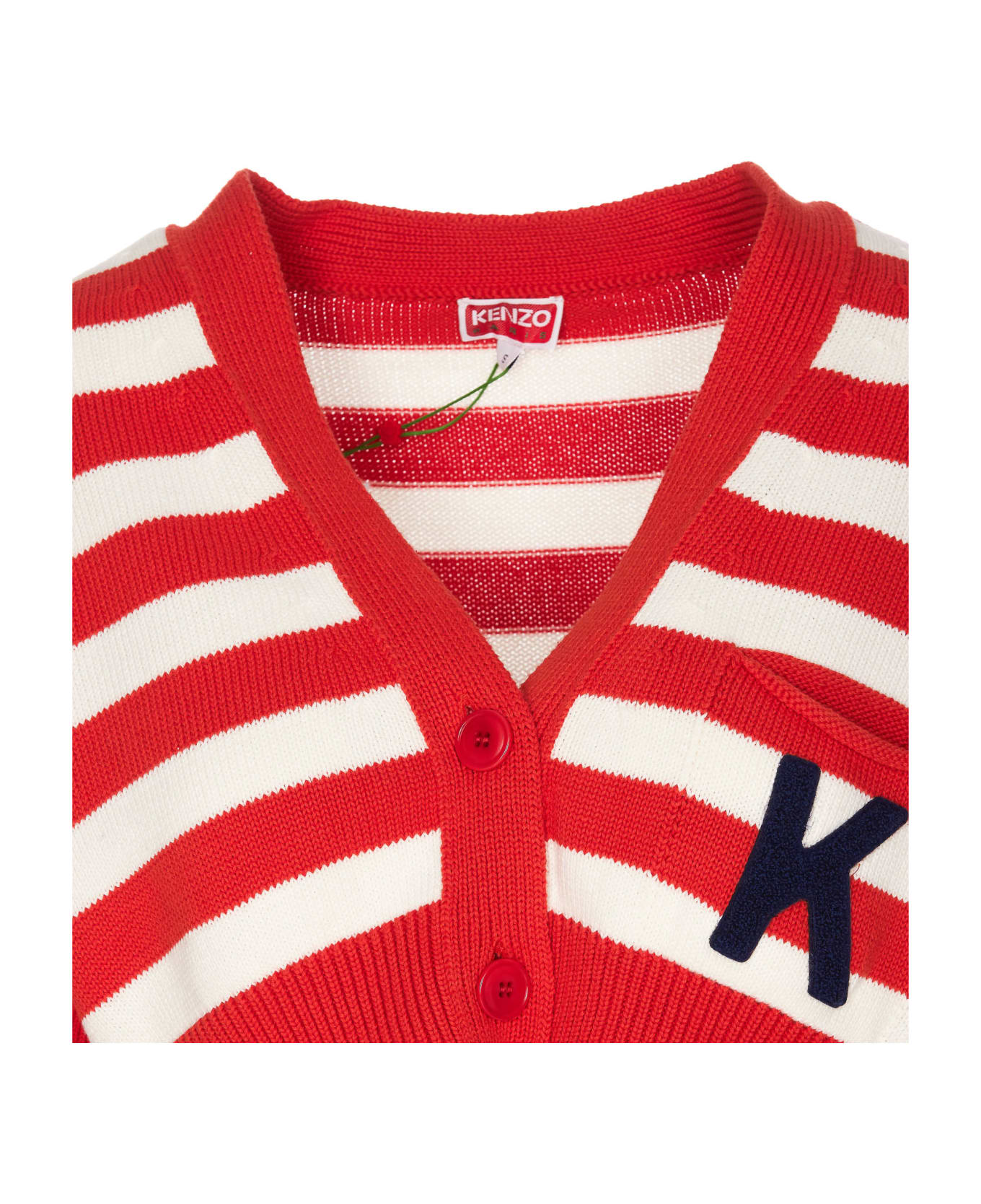 Kenzo Nautical Striped Cardigan - RED