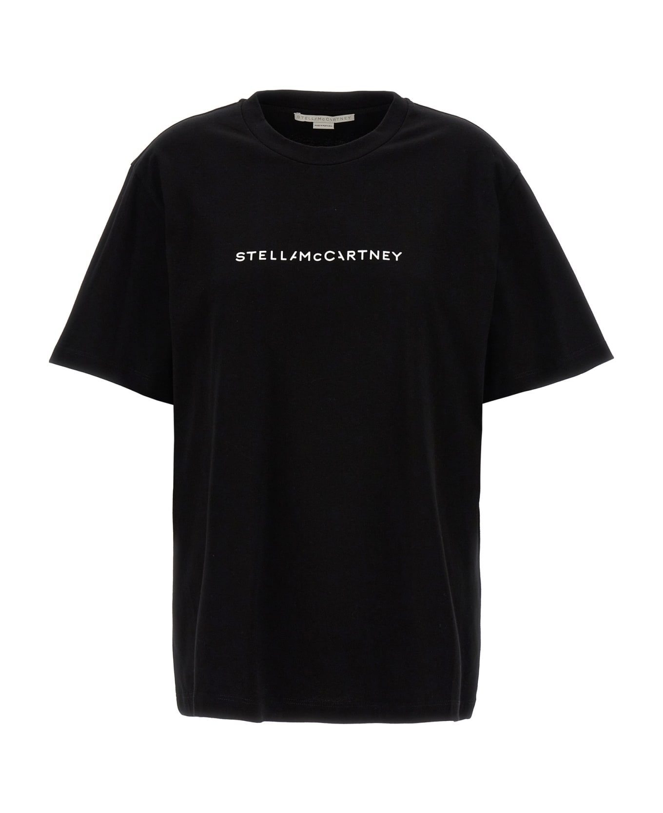 Stella McCartney Organic Cotton T-shirt Logo - Black