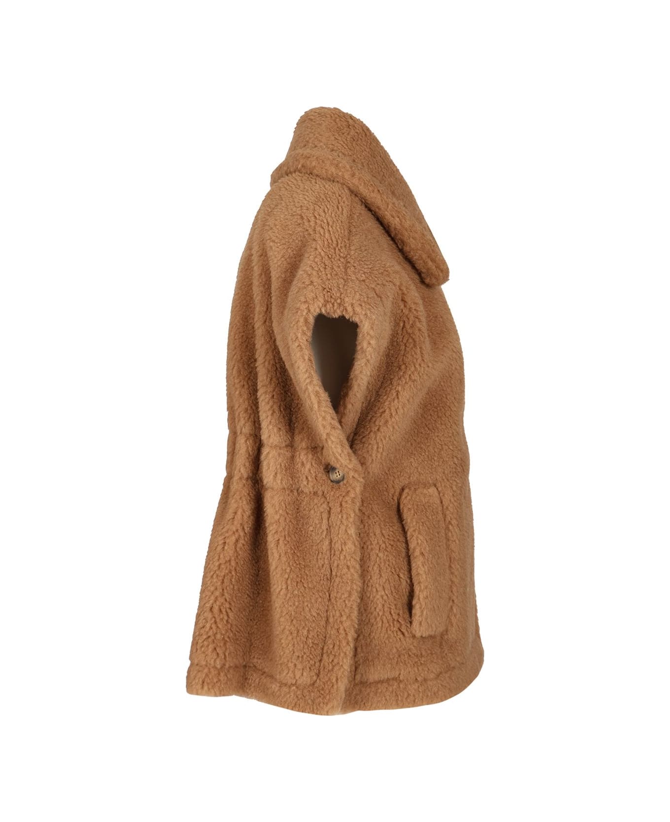 Max Mara Teddy Fabric Cape - BROWN