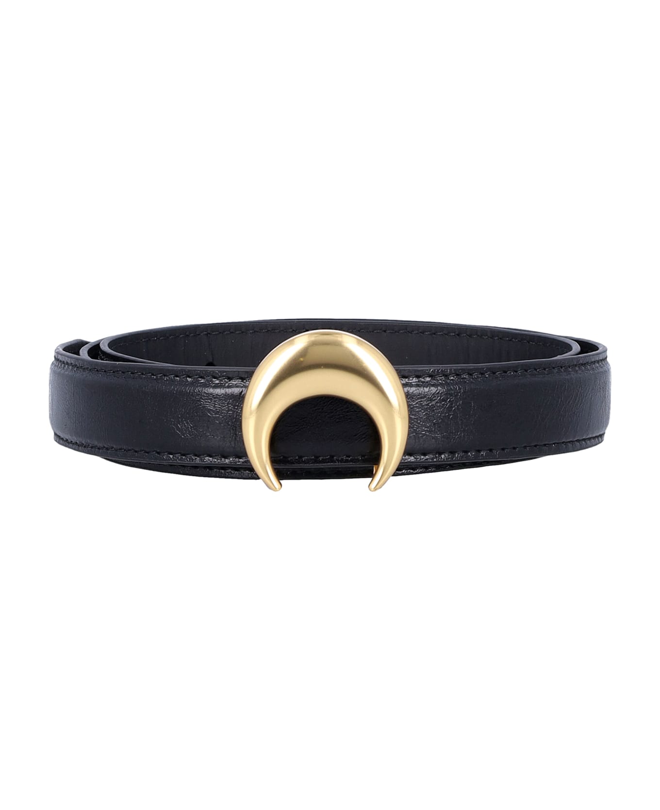 小物 Marine Serre Belt Marine Serre moon-buckle Leather Belt | Black | FARFETCH