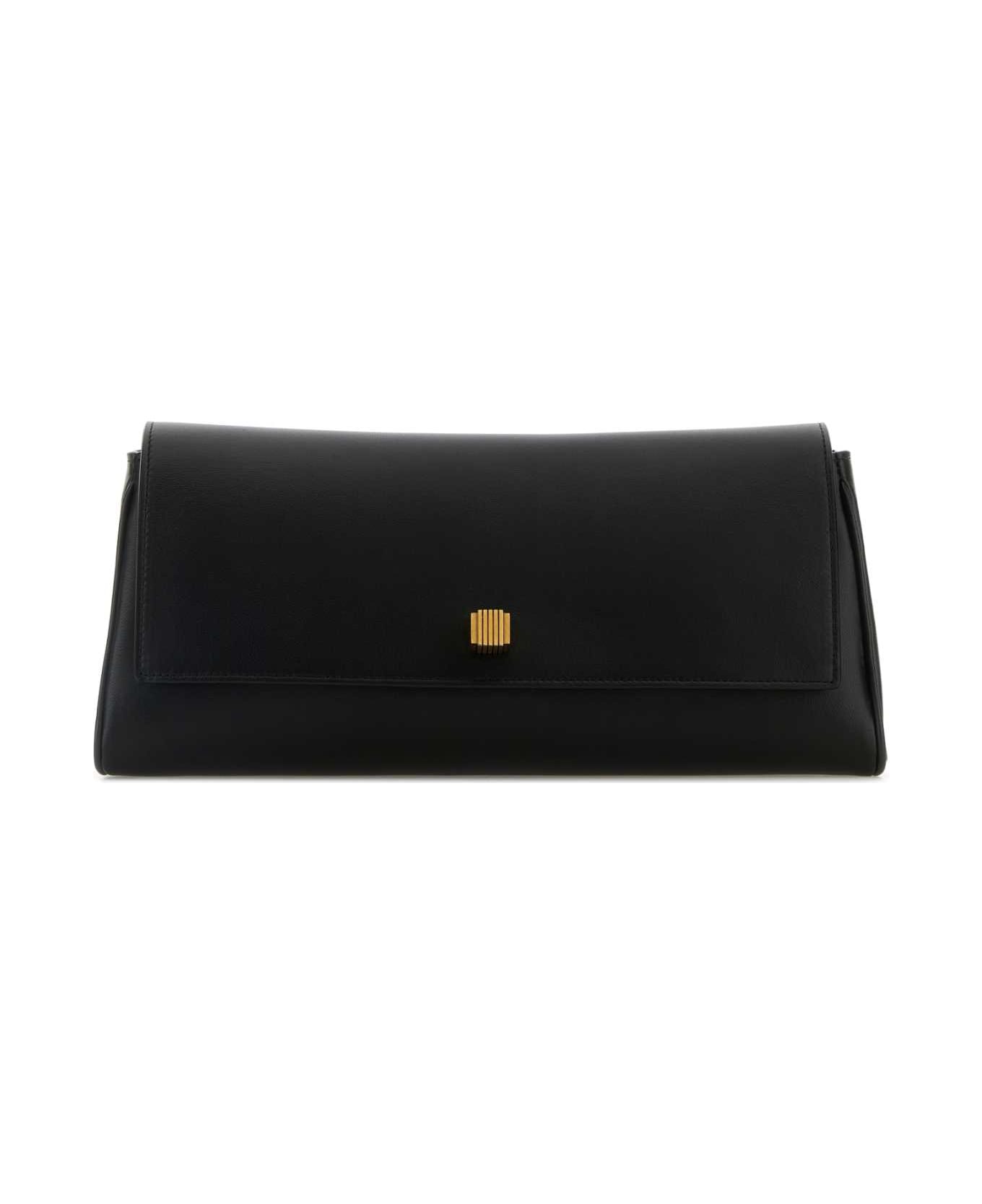 Khaite Black Leather Audrey Clutch - BLACK