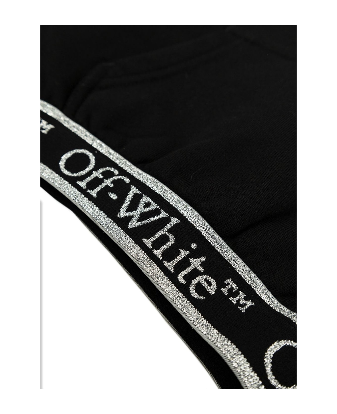 Off-White Bookish Logoband Cropped Hoodie - Black