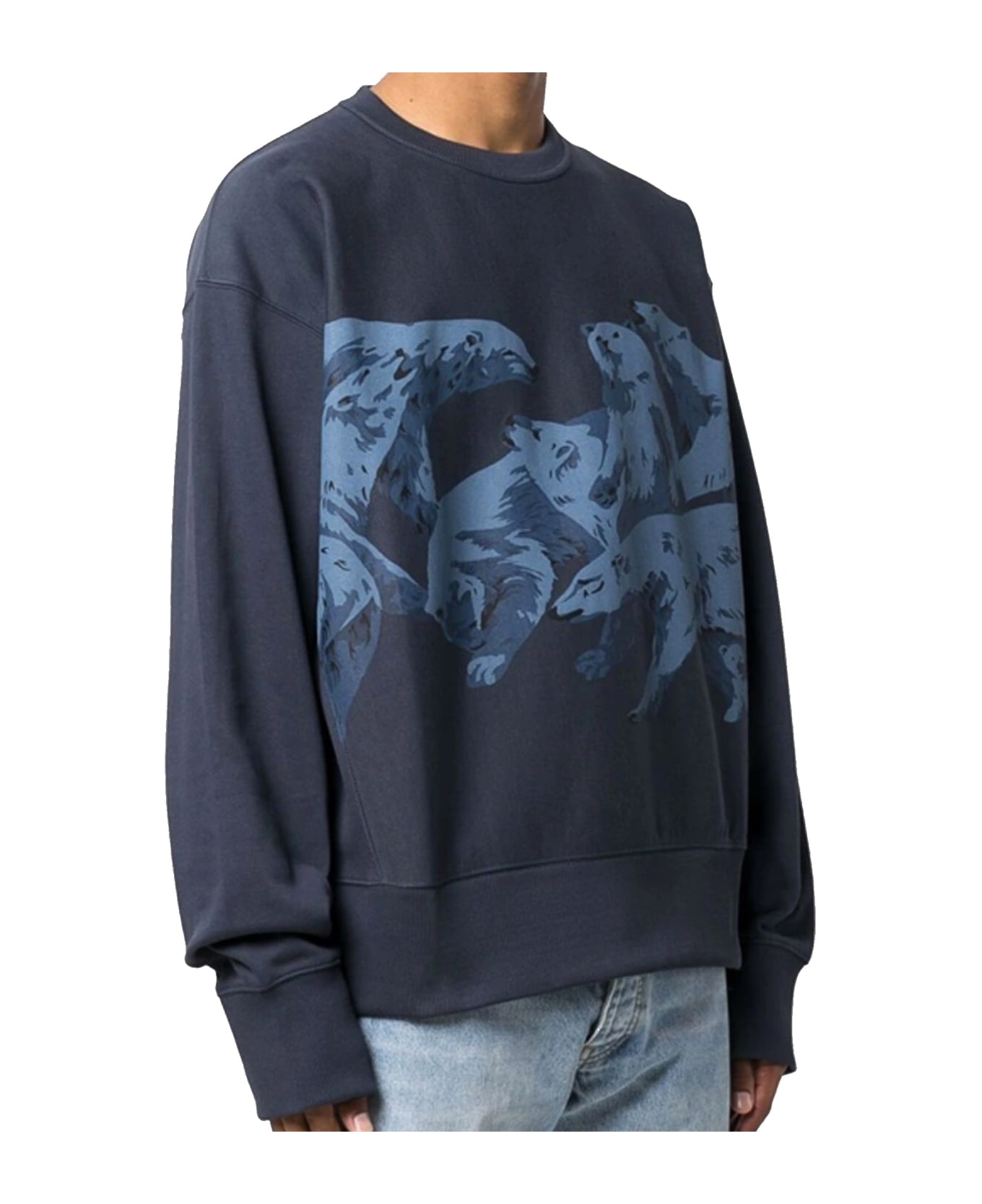 Kenzo Polar Bear-print Cotton Sweatshirt - Blue