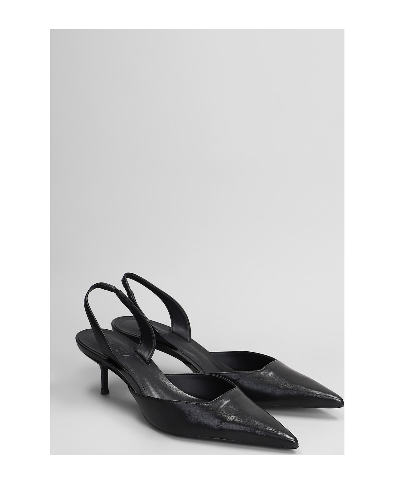 Schutz Paola Mid Pumps In Black Leather - black