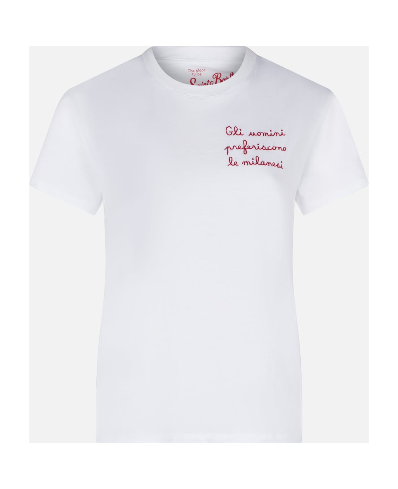 MC2 Saint Barth Woman Cotton T-shirt With Embroidery | La Milanese Special Edition - WHITE