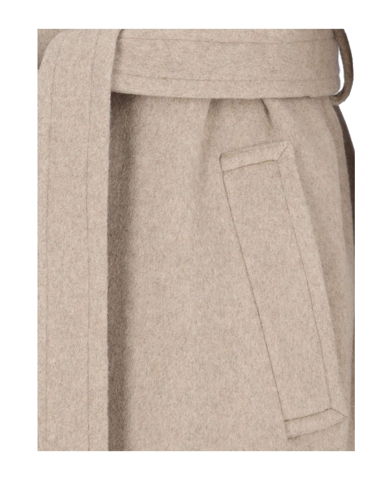 MM6 Maison Margiela Midi Belted Coat - Beige