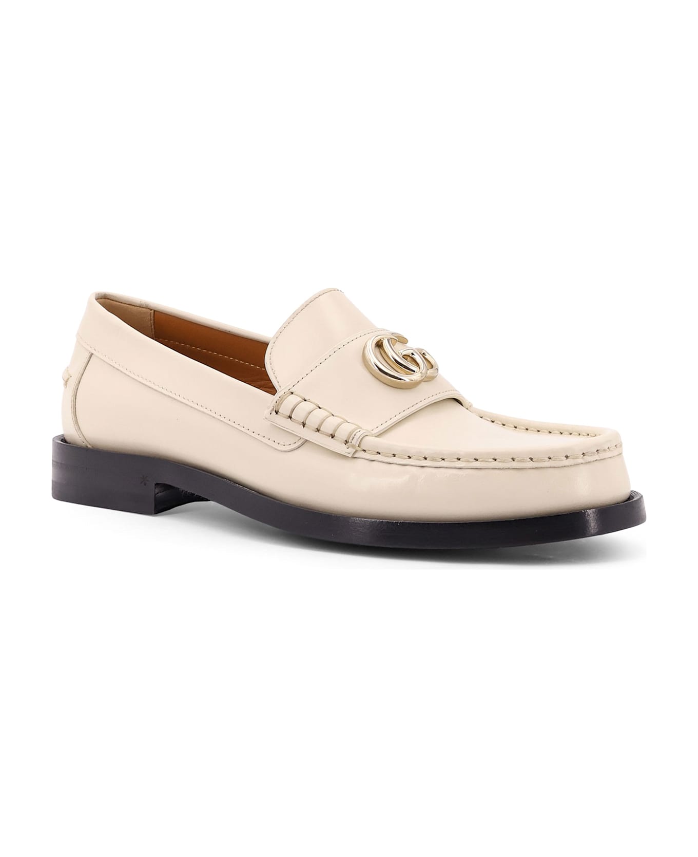 Gucci Leather Loafers - White