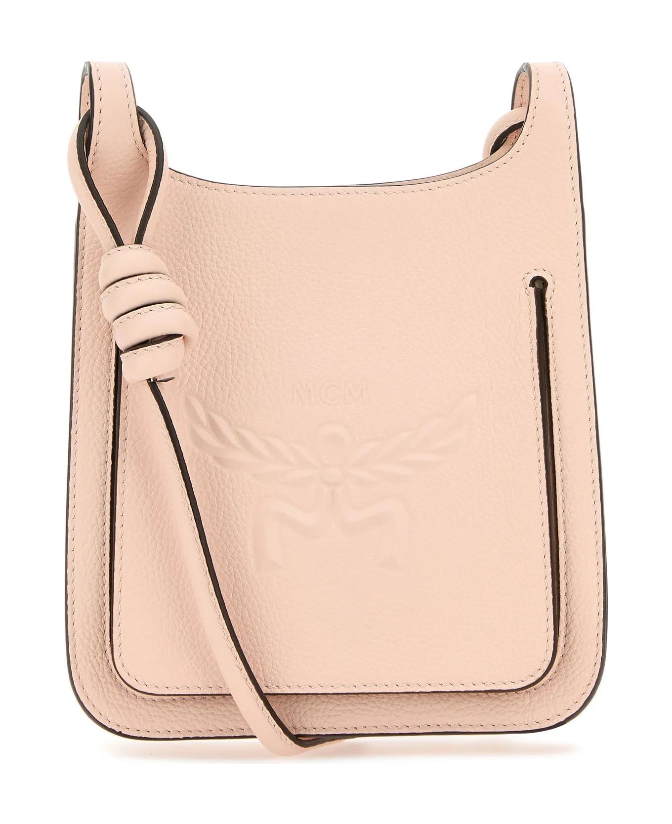 MCM Pastel Pink Leather Mini Himmel Hobo Crossbody Bag - PINK