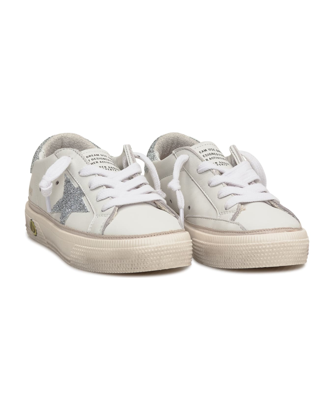 Golden Goose May Upper Sneaker - WHITE/SILVER