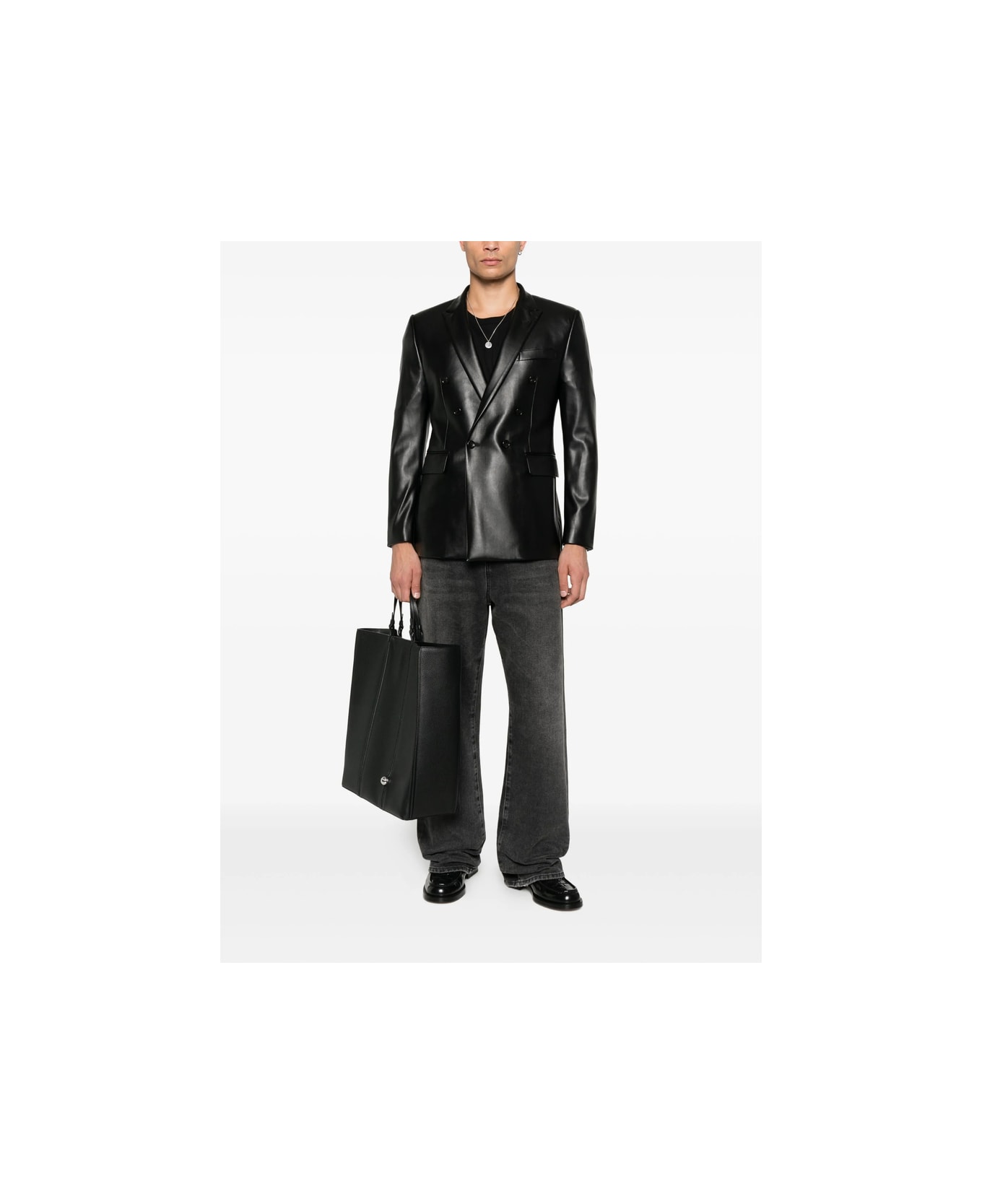 Reveres 1949 Leather Jacket - BLACK