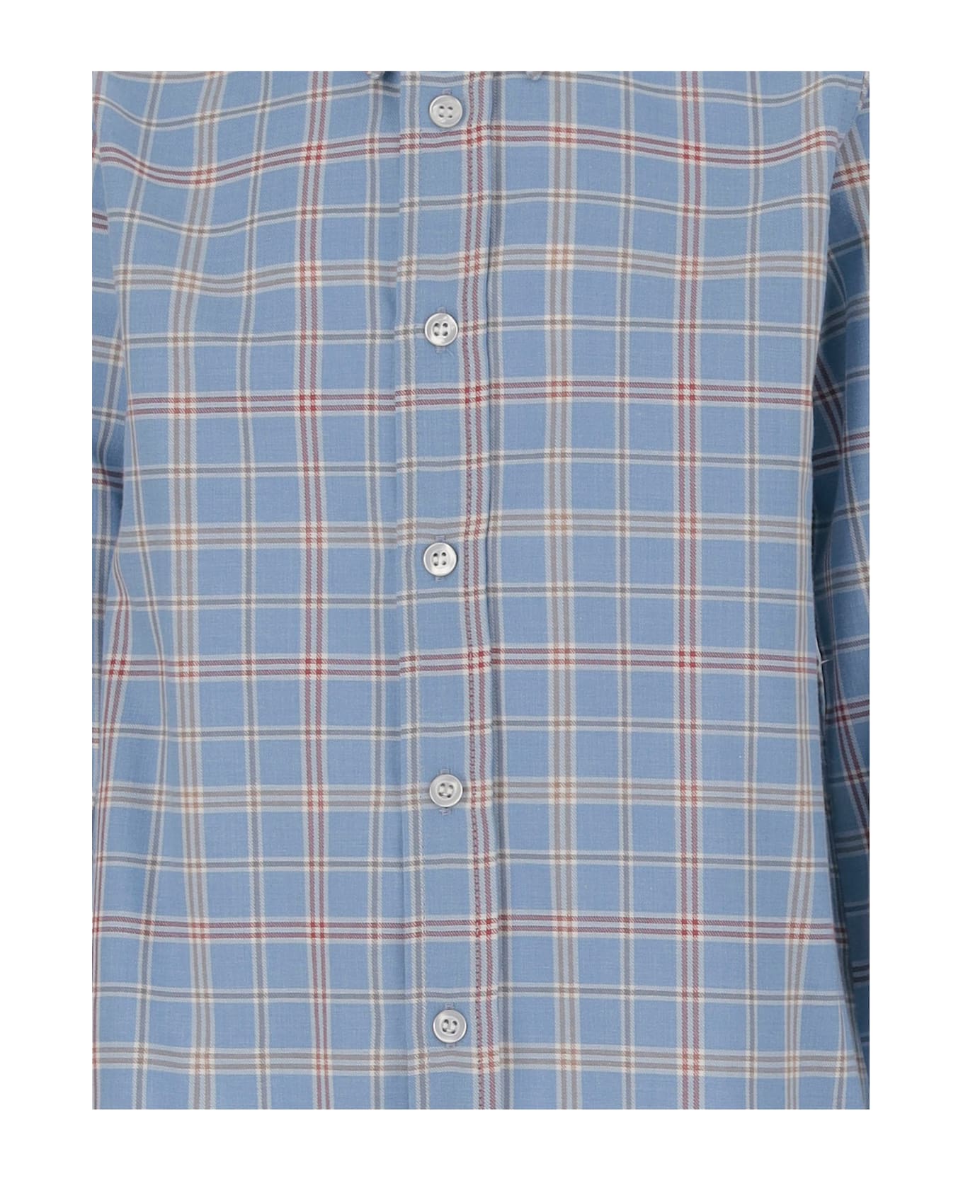 Nicoletta Fanna Cotton Shirt With Check Pattern - Red