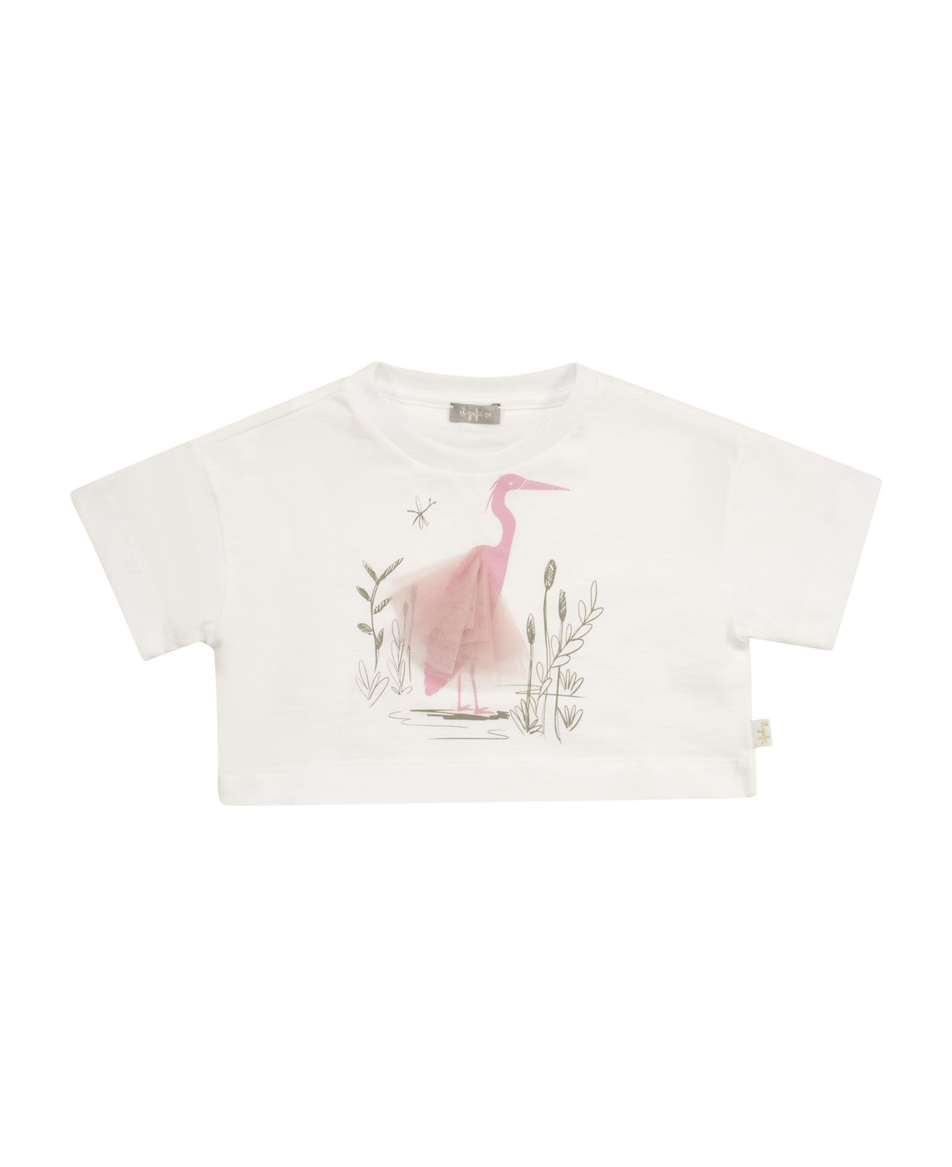 Il Gufo White T-shirt With Flamingo Print - White