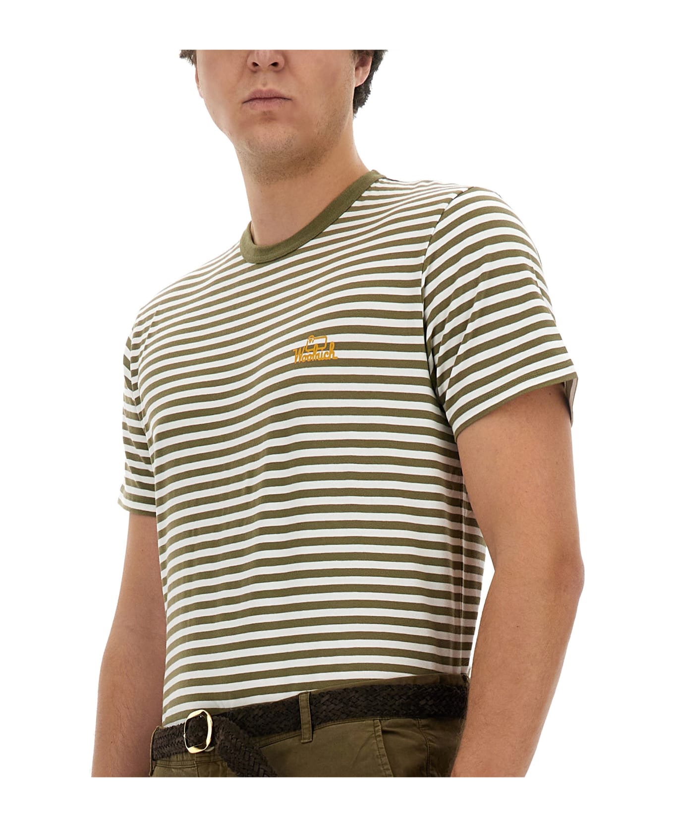 Woolrich Striped T-shirt - Military