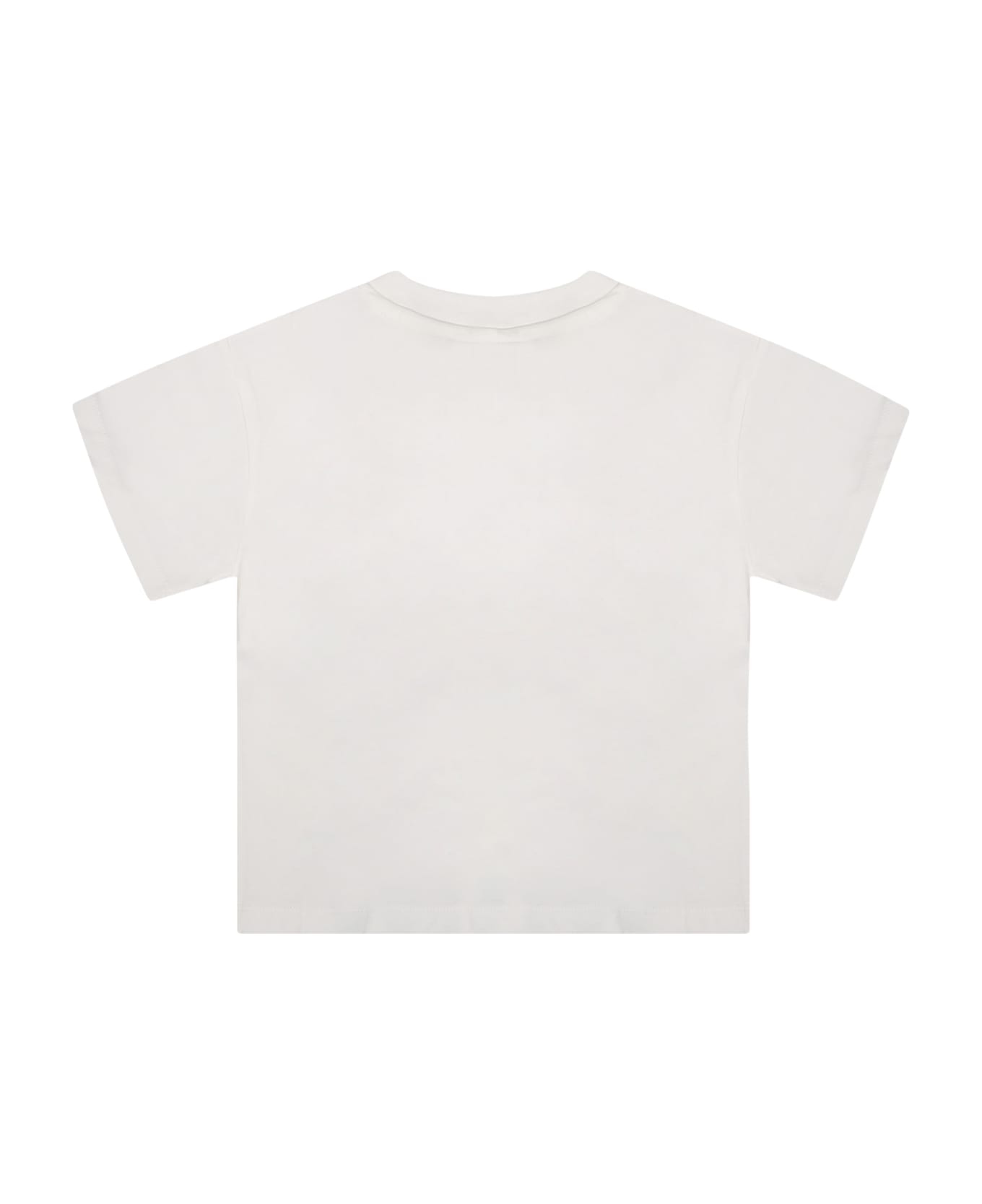 Stella McCartney Kids White T-shirt For Baby Boy With Hamburger Print - White