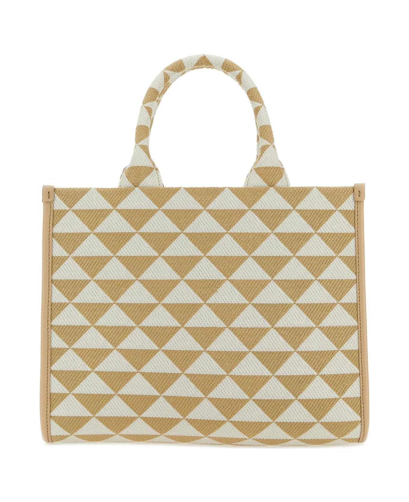 Prada Embroidered Fabric Small Symbole Shopping Bag - A Corda+talco トートバッグ