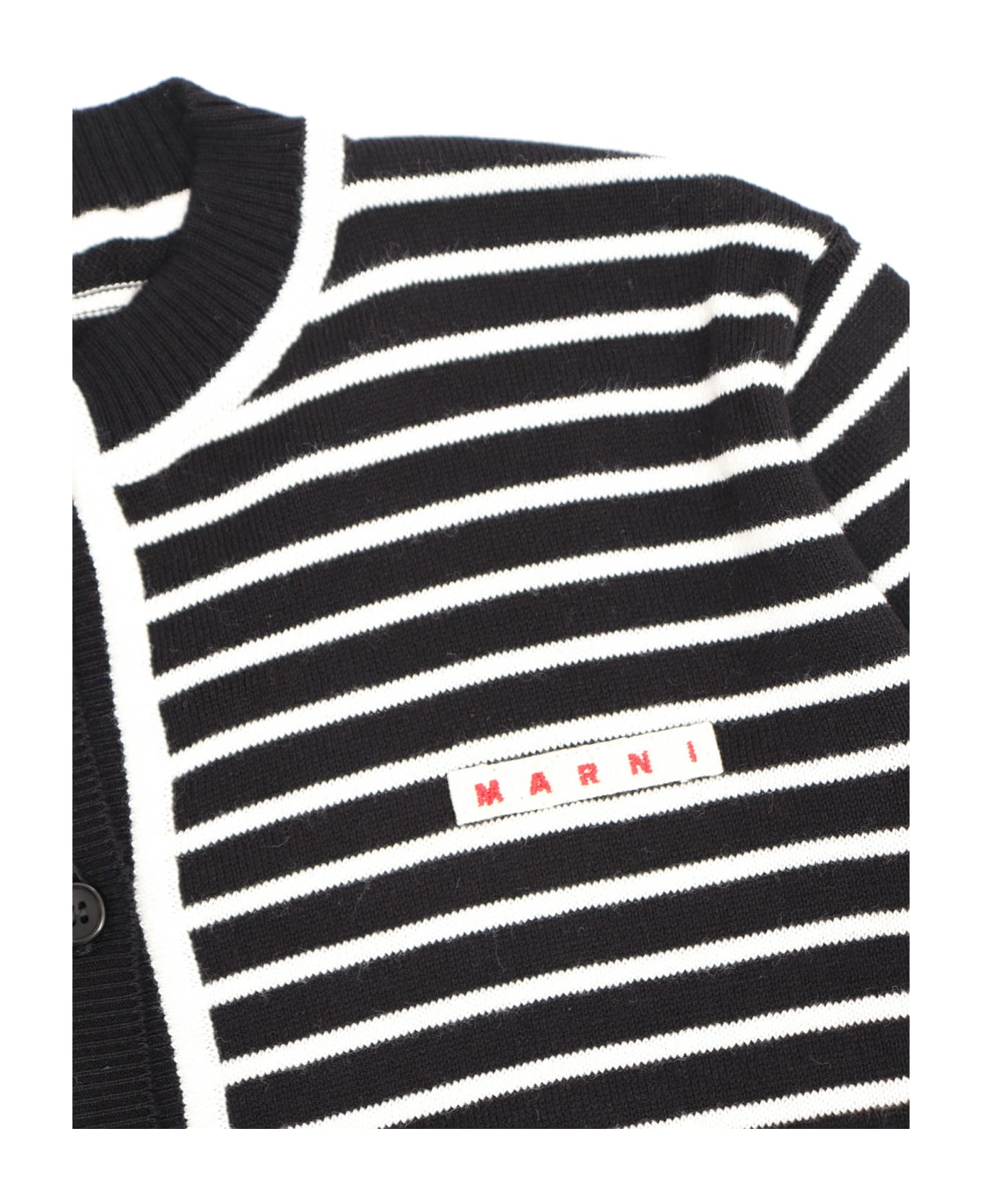 Marni Striped Cardigan - BLACK
