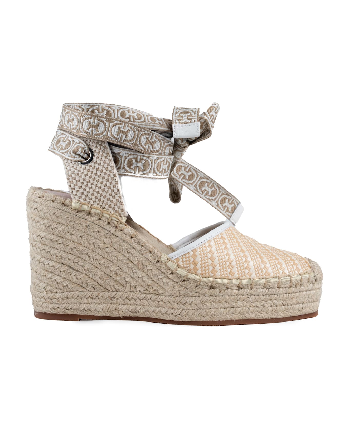 Coccinelle Praia Bicolor Straw Espadrille Wedges - Mul.bla/bl/sa-e