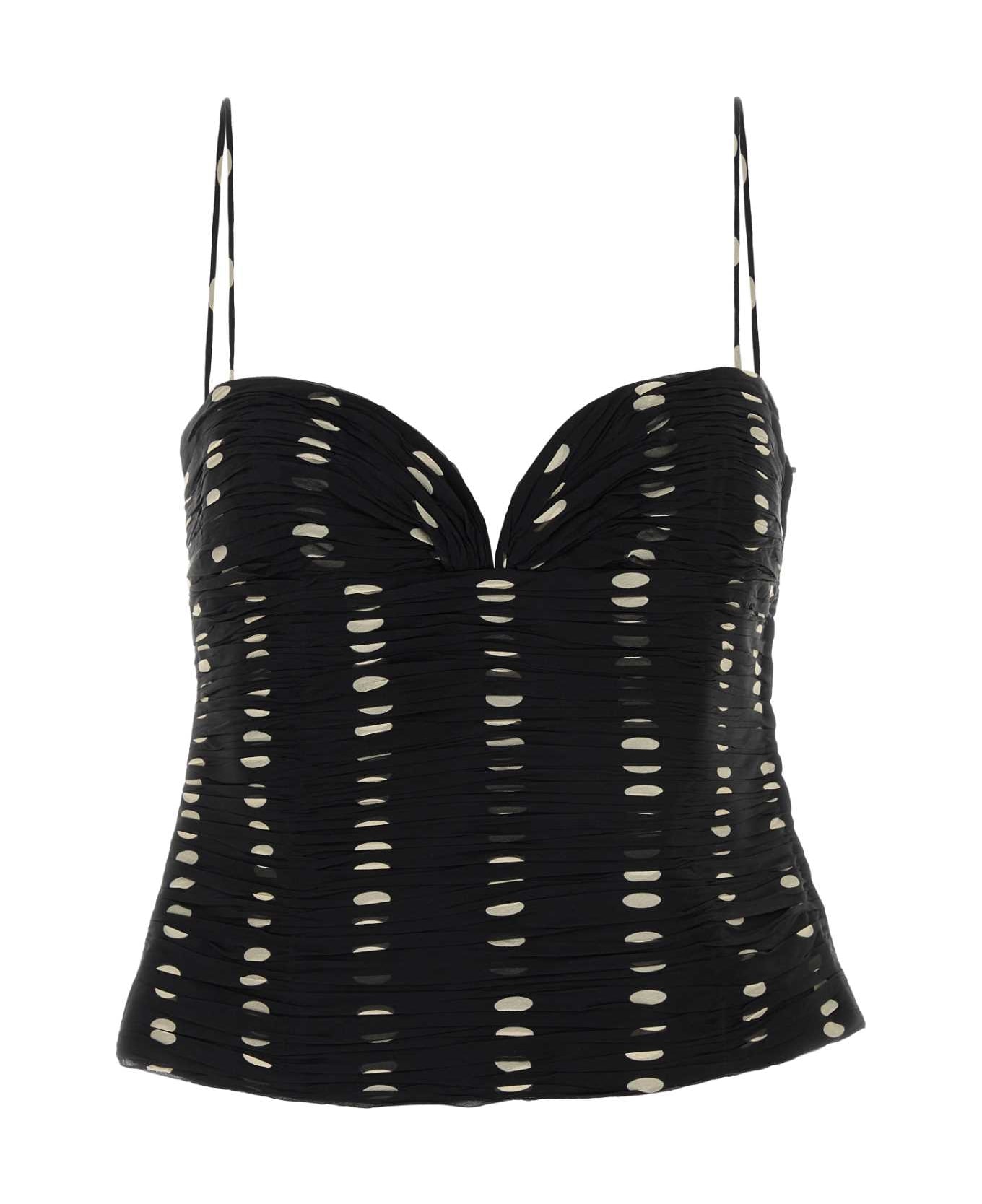 Valentino Garavani Printed Chiffon Top - NEROBETULLA