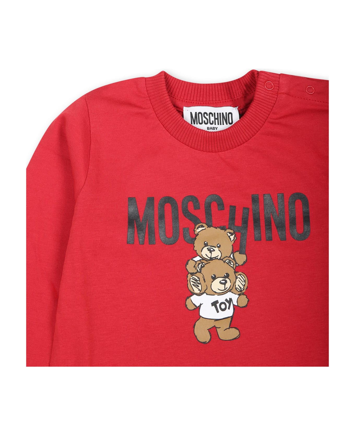 Moschino Burgundy T-shirt For Babykids With Teddy Bear - Bordeaux