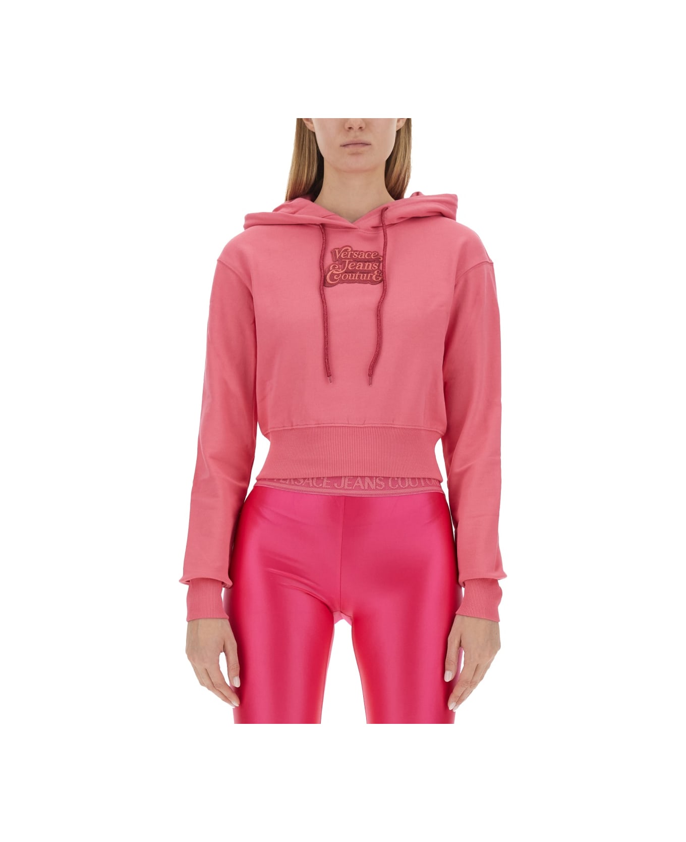 Versace Jeans Couture Cropped Sweatshirt - FUCHSIA