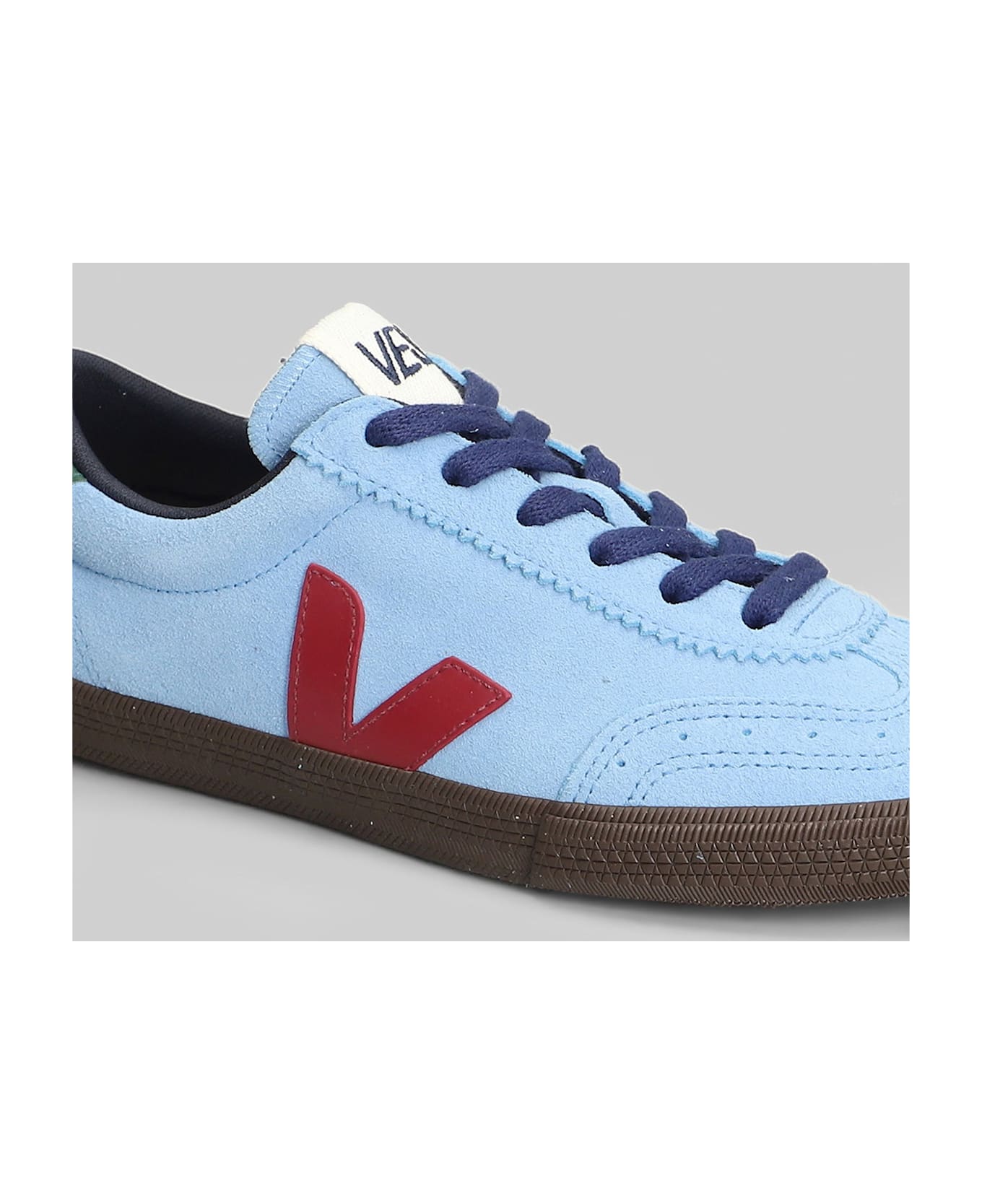 Veja Volley Sneakers In Cyan Suede - cyan