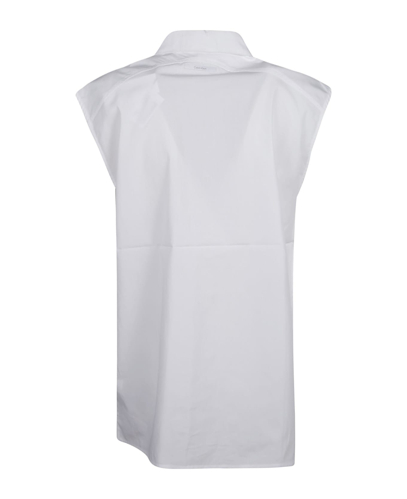 Calvin Klein Cotton Archive Sleeveless Shirt Shirt - WHITE