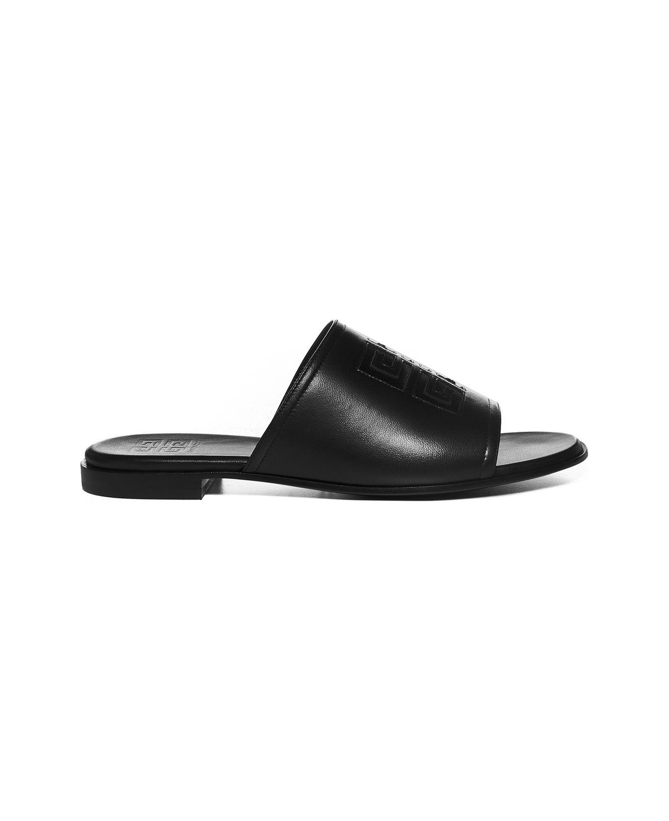 Givenchy 4g Logo Embossed Sandals - BLACK