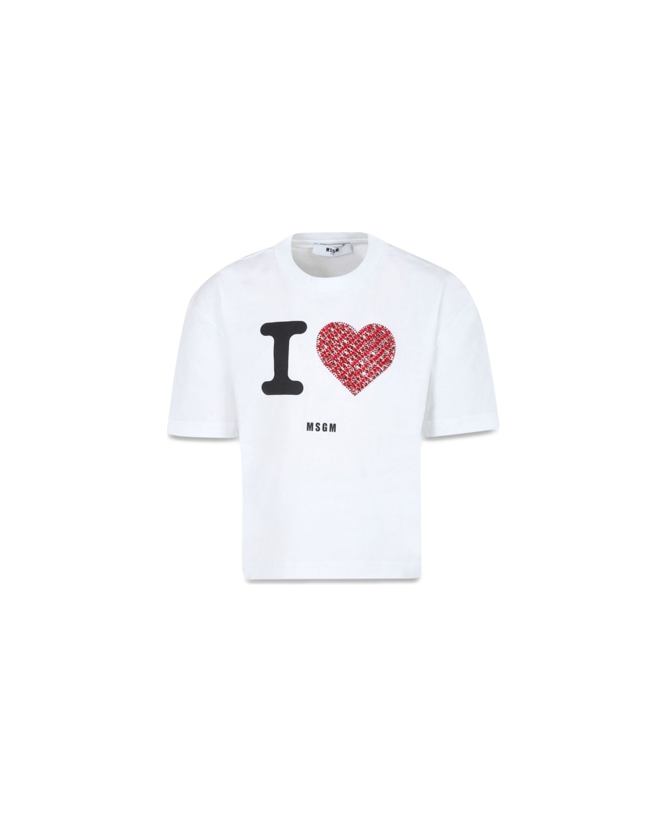 MSGM Jersey T-shirt Girl - WHITE