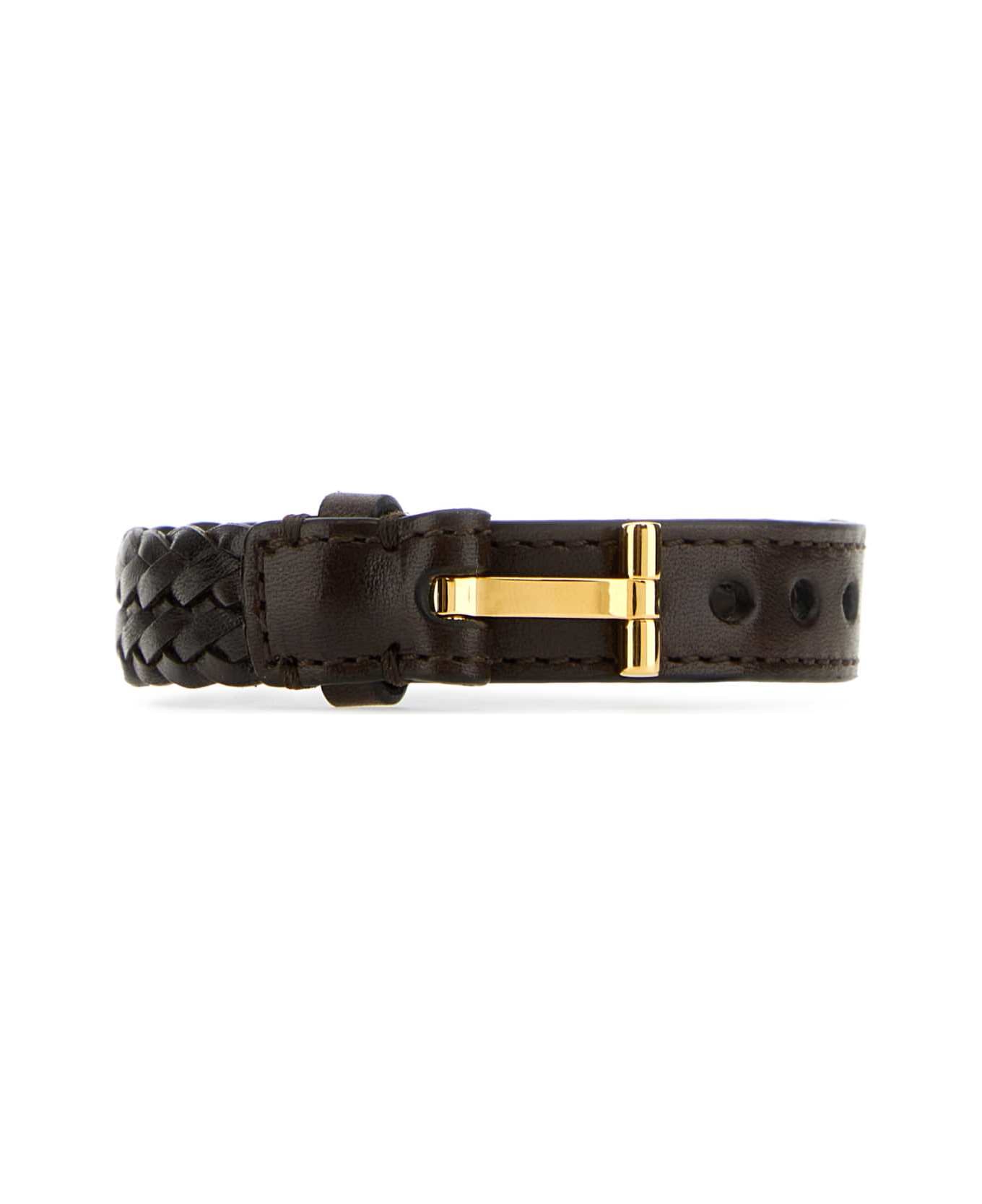 Tom Ford Dark Brown Leather Bracelet - DARKBROWN