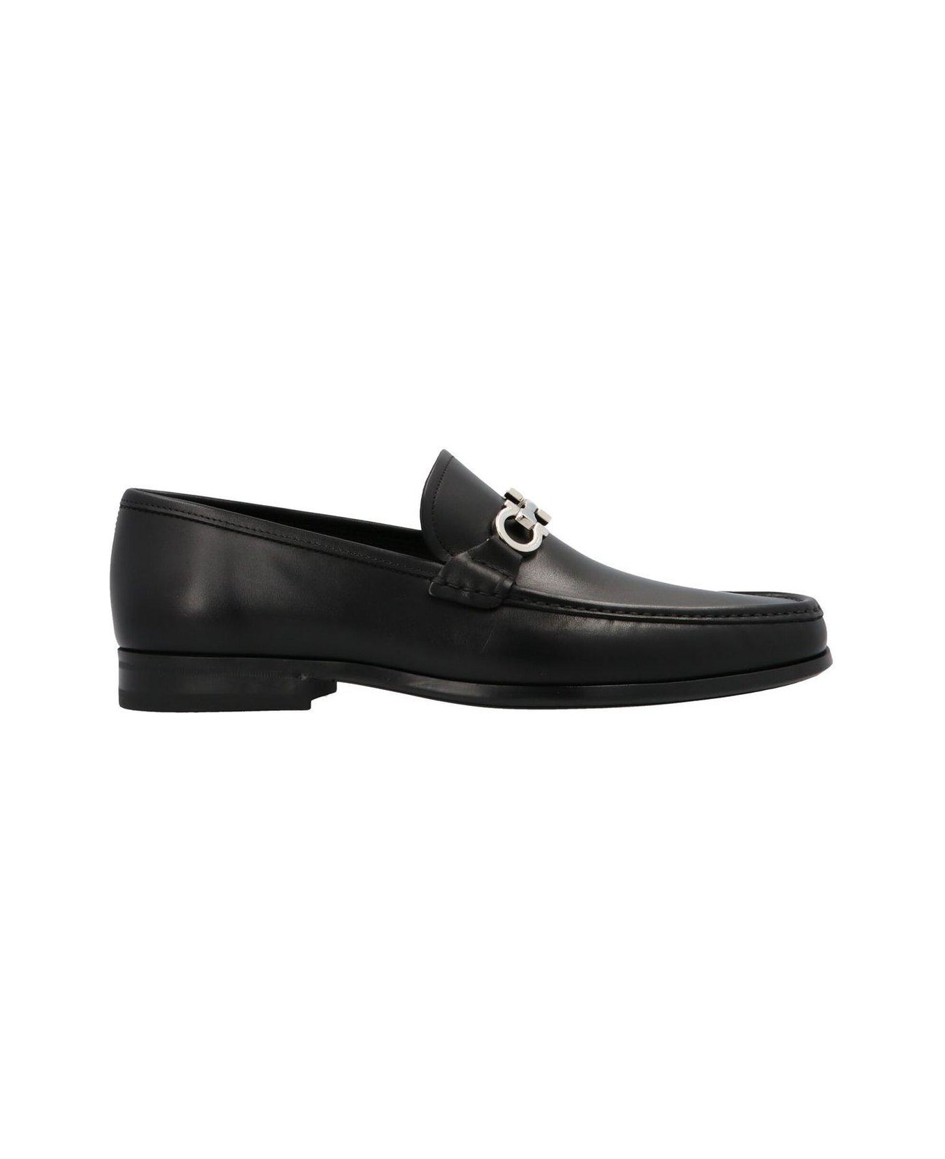 Ferragamo Reversible Gancini Loafers - Black