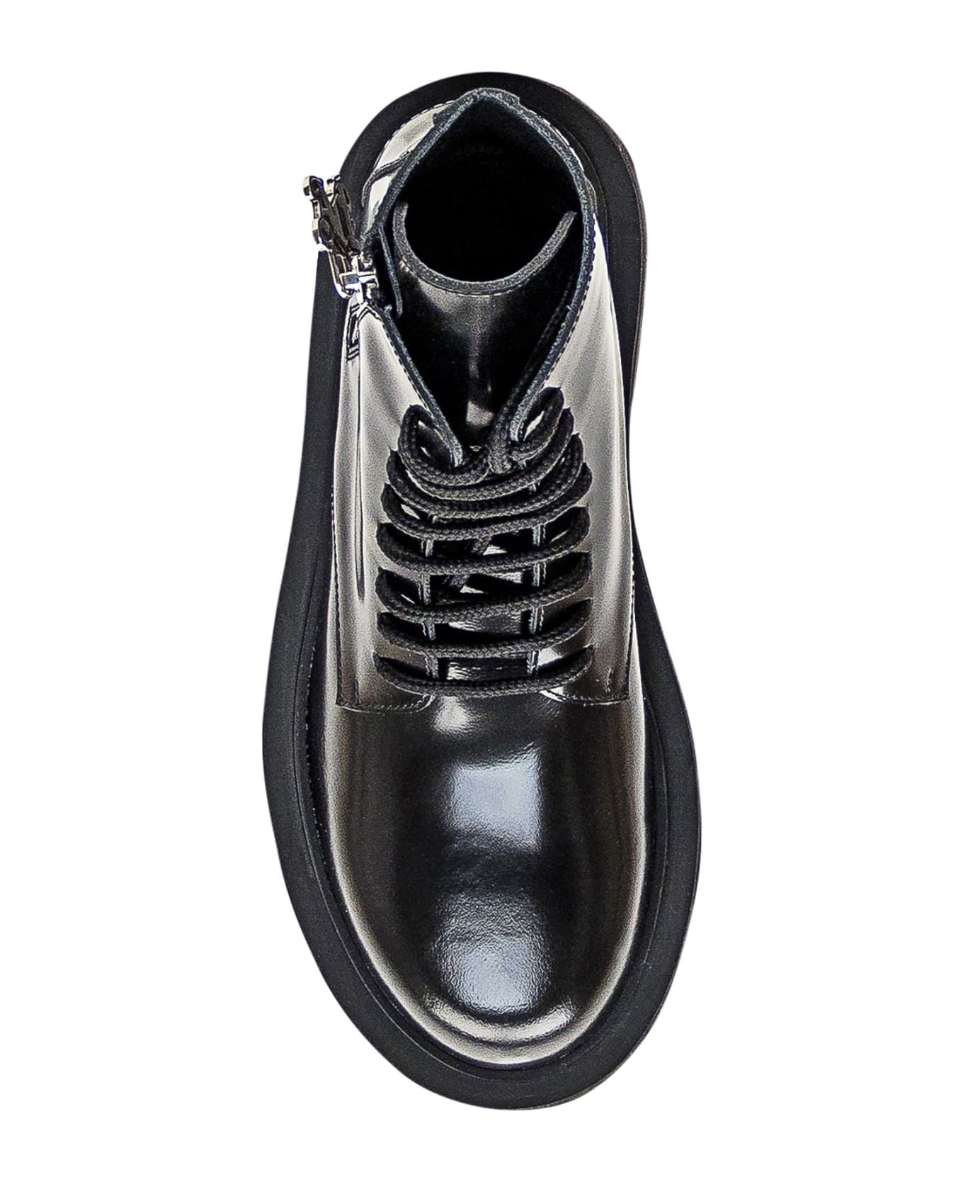 Palm Angels Combat Boots In Black Leather - Black ブーツ