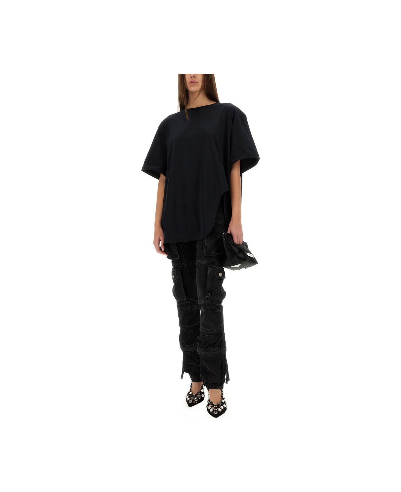 The Attico Cotton T-shirt - BLACK