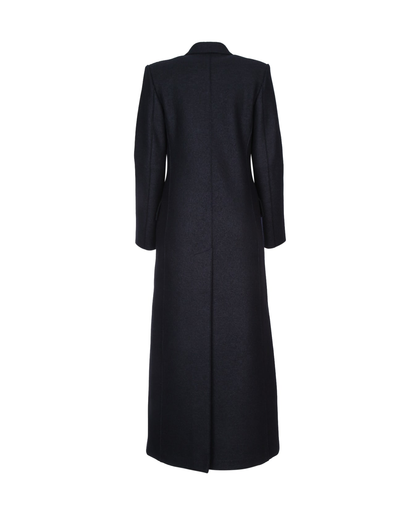 Harris Wharf London Women Long Double Breasted Tailored Coat Pressed W - NAVYBLUE