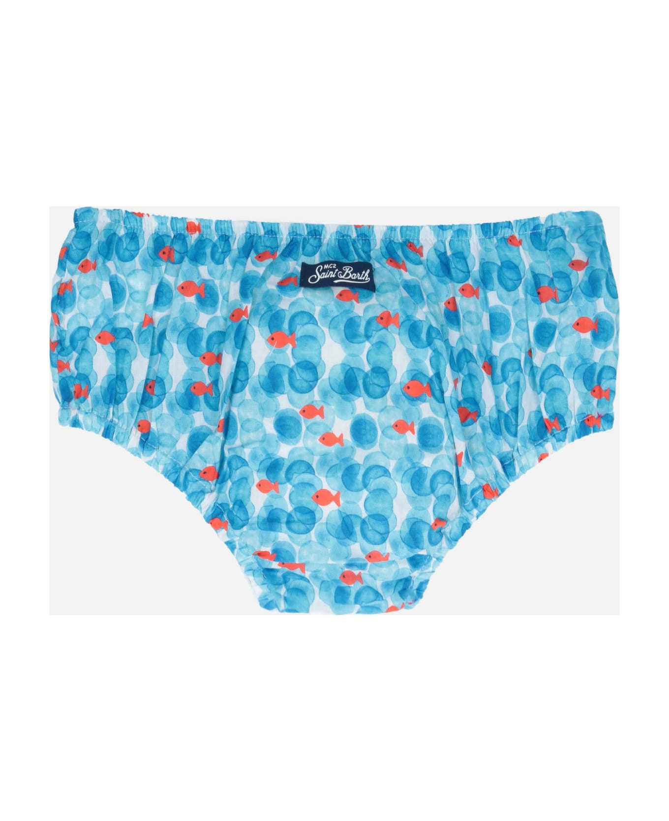 MC2 Saint Barth Infant Bloomers Pimmy With Bubbles And Fishes Print - SKY