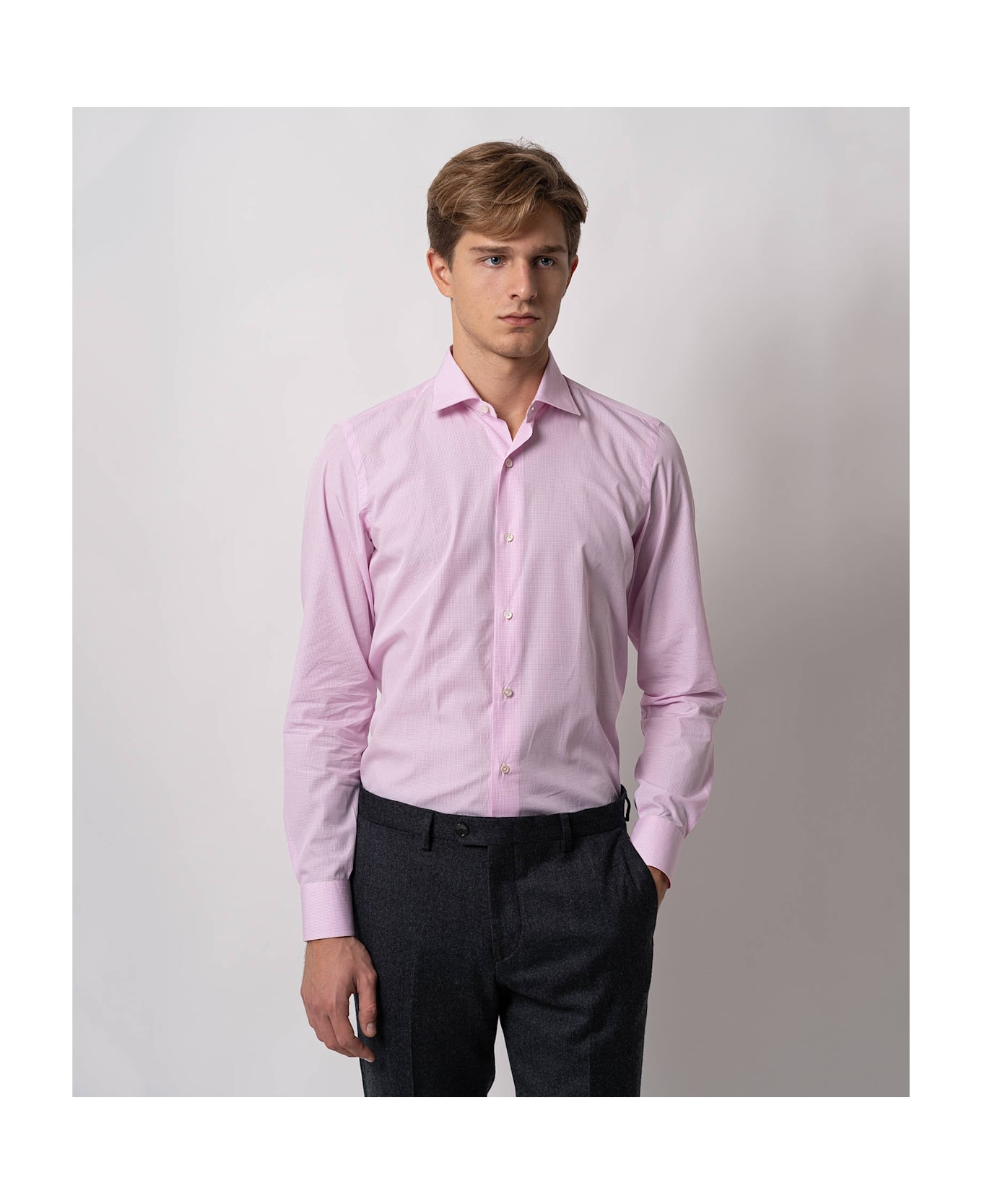 Larusmiani Tailored Cotton Shirt Mayfair Shirt - Pink